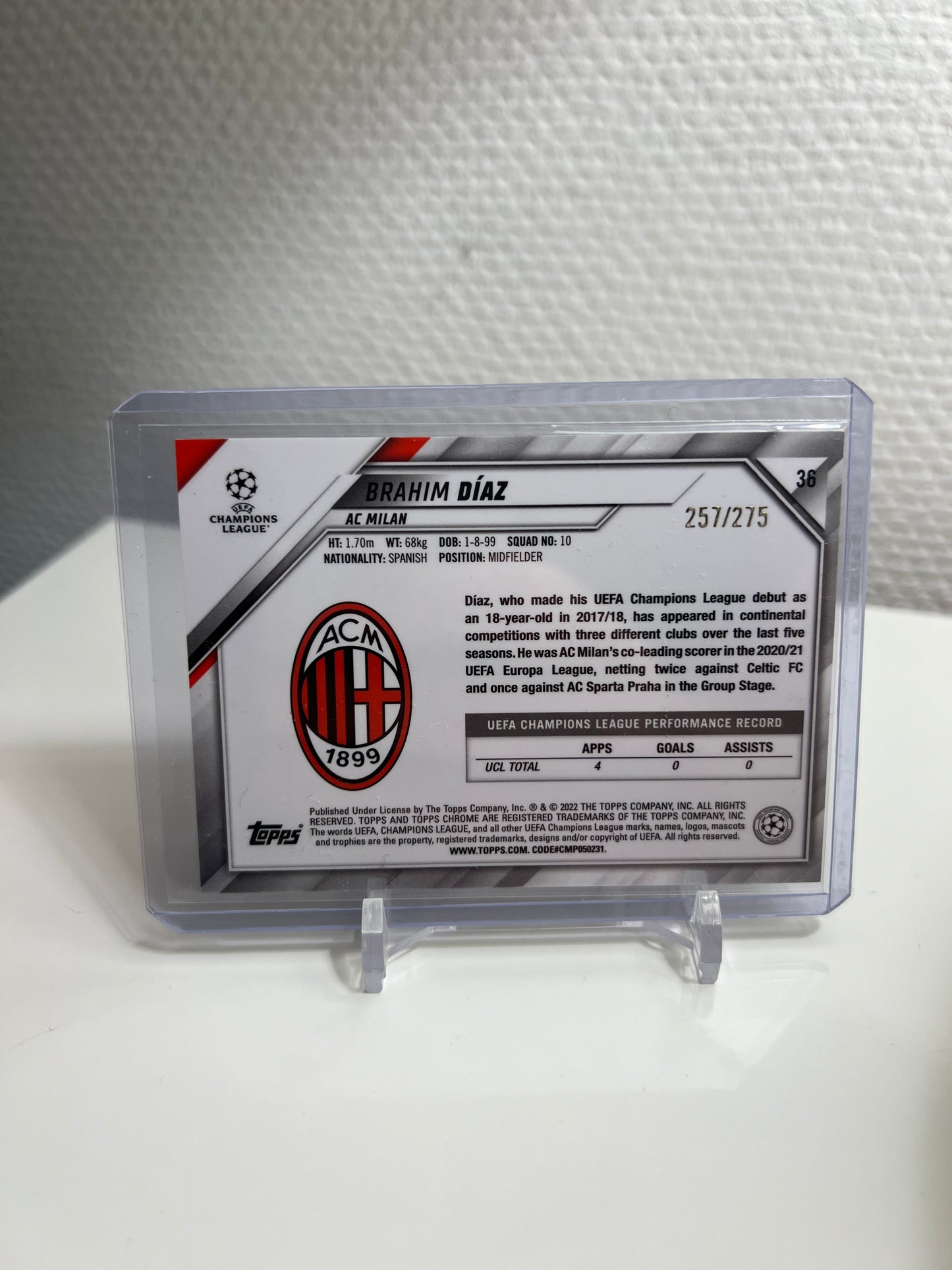 Chrome 21-22 - Brahim Diaz Silver Mini Diamond /275 - AC Mailand