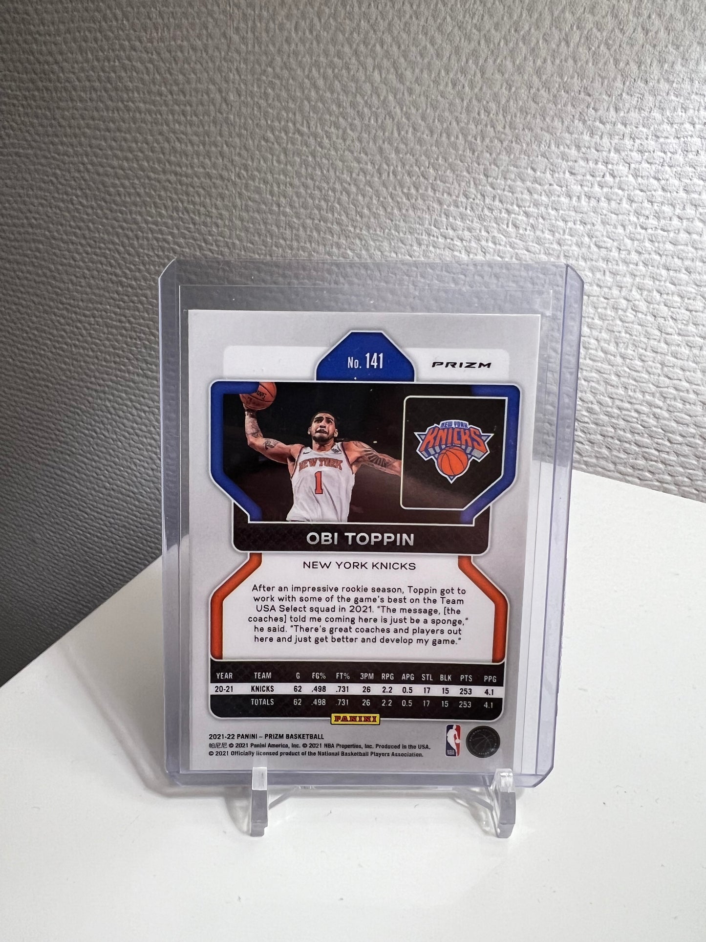 Prizm 21-22 - Obi Toppin Tri-Color - New York Knicks