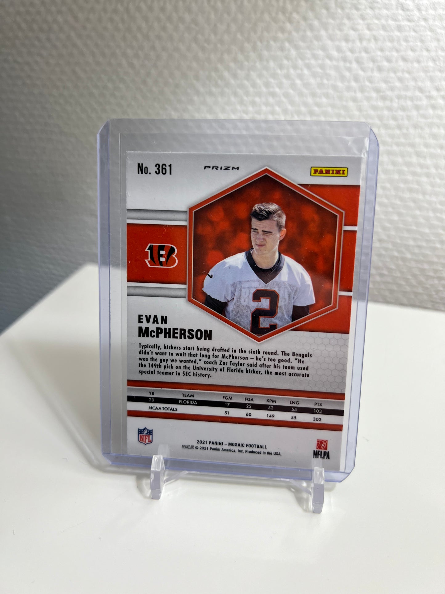 Mosaic 21 - Evan McPherson Silver Prizm RC Card - Cincinnati Bengals