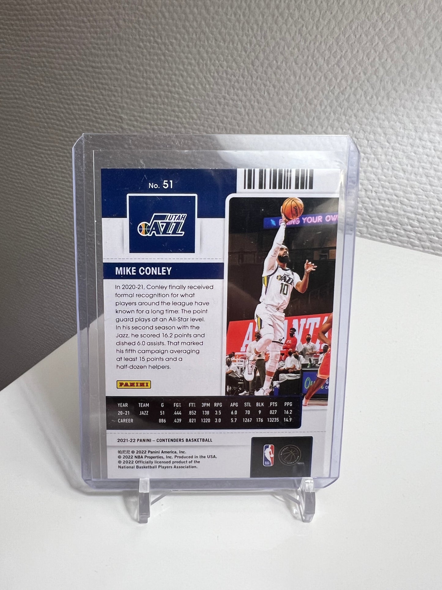 Contenders 21-22 - Mike Conley Game Ticket Silver Shimmer - Utah Jazz