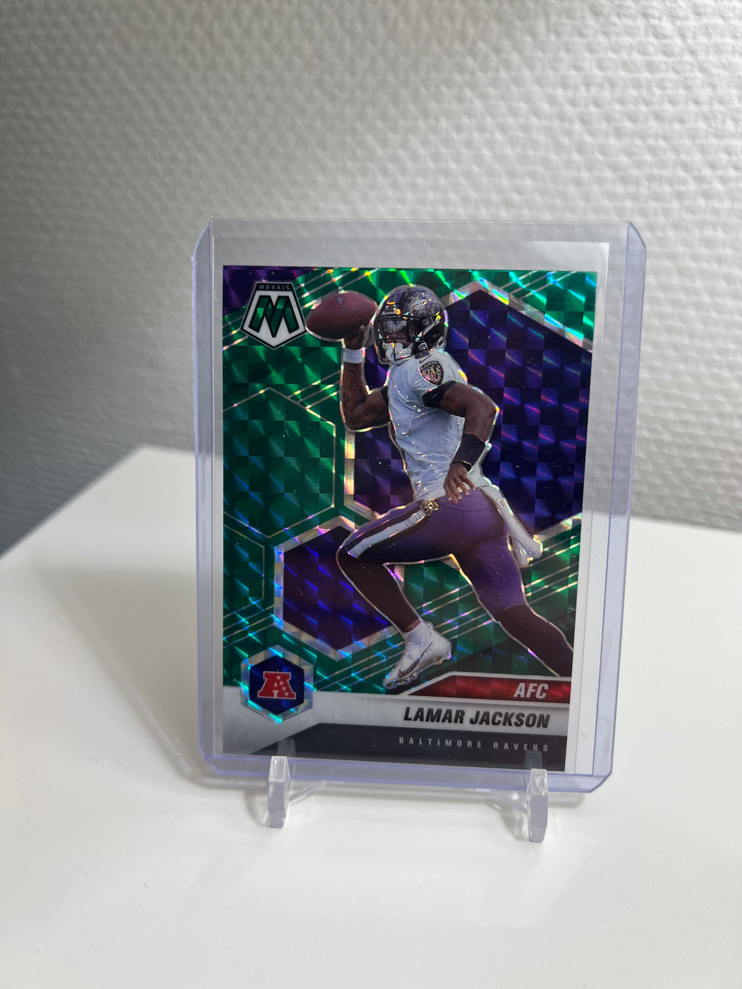 Mosaic 21 - Lamar Jackson Green Prizm AFC - Baltimore Ravens