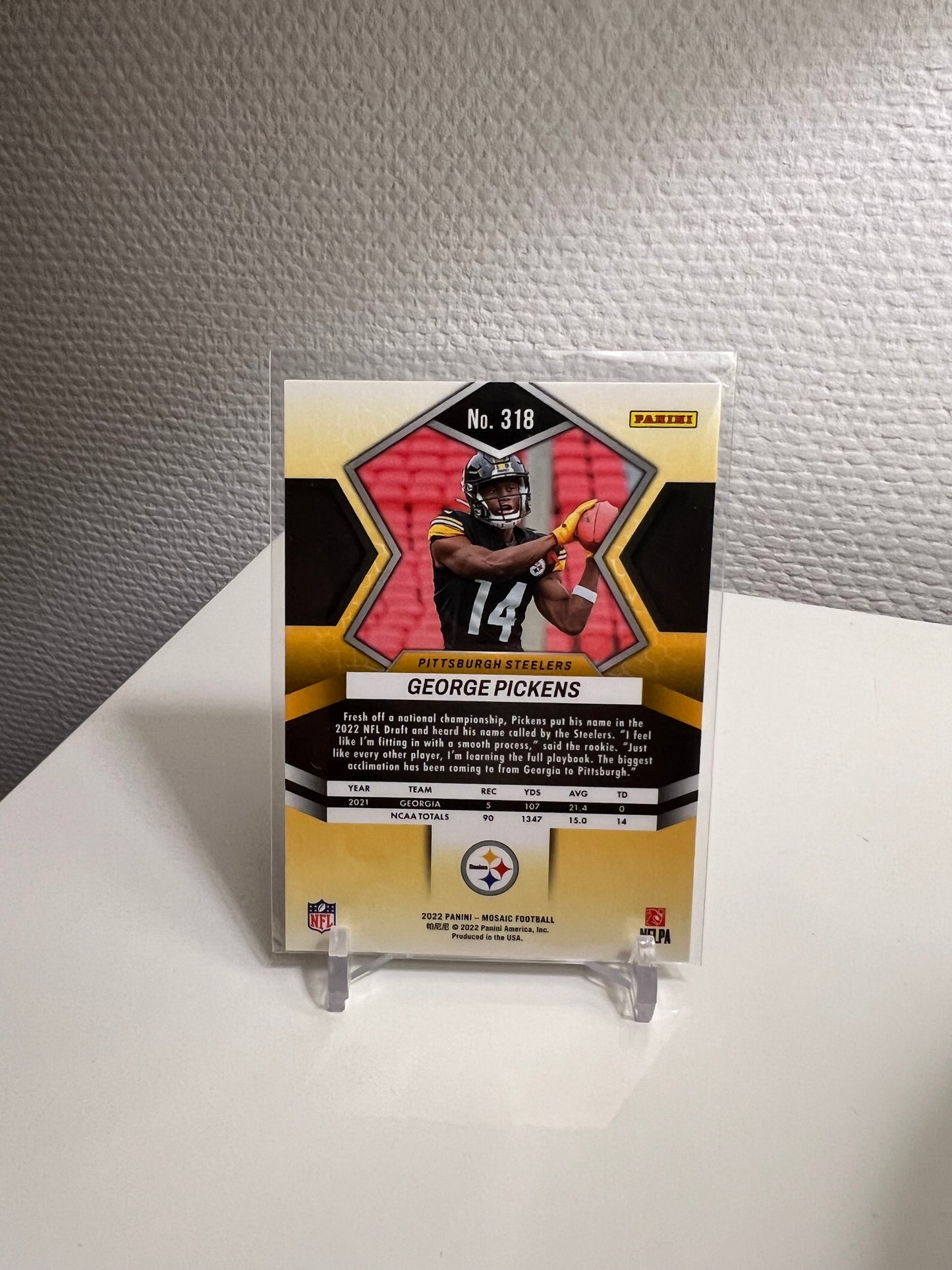 Mosaic 22 - George Pickens RC Card - Pittsburgh Steelers