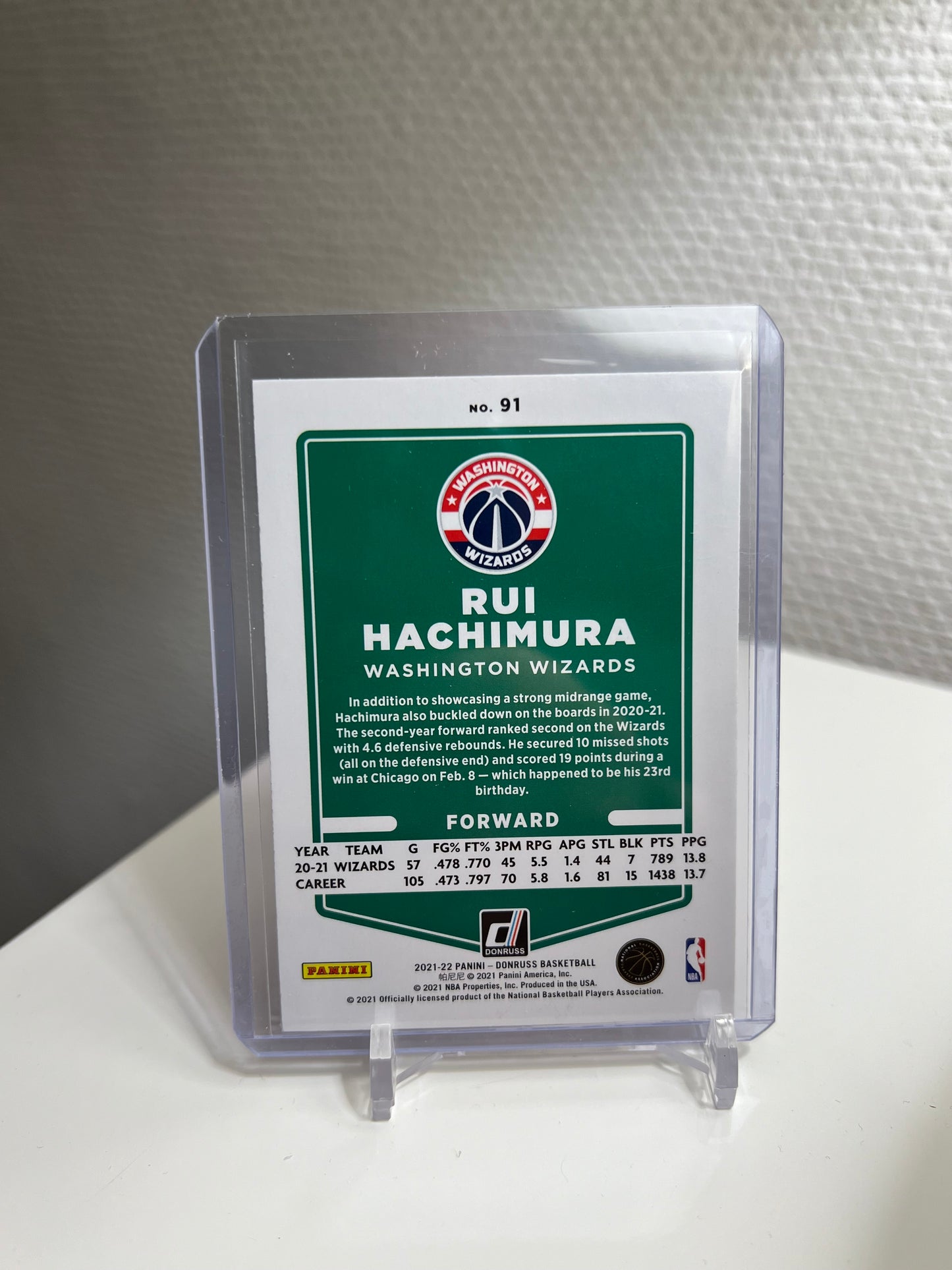 Donruss 21-22 - Rui Hachimura Orange Laser - Washington Wizards