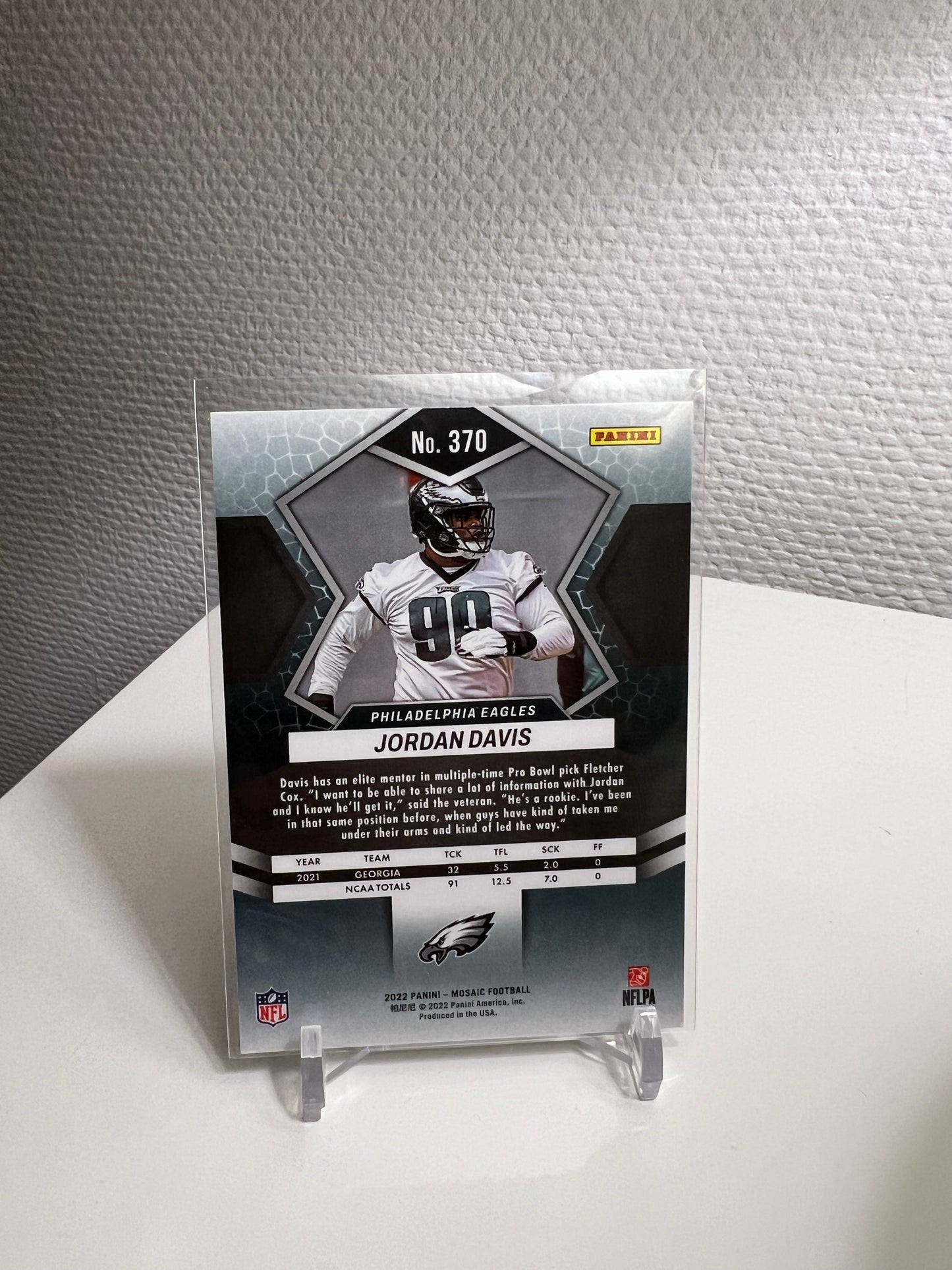 Mosaic 22 - Jordan Davis RC Card - Philadelphia Eagles