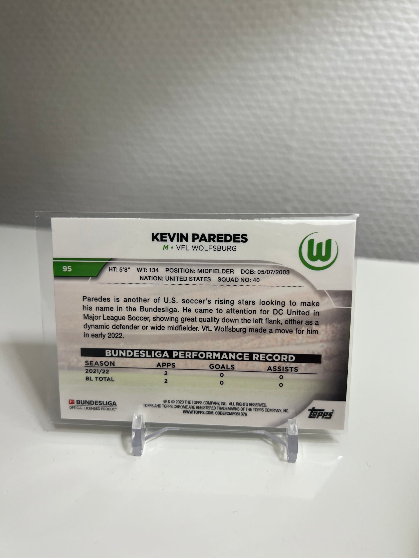 Chrome 22-23 - Kevin Paredes - VFL Wolfsburg