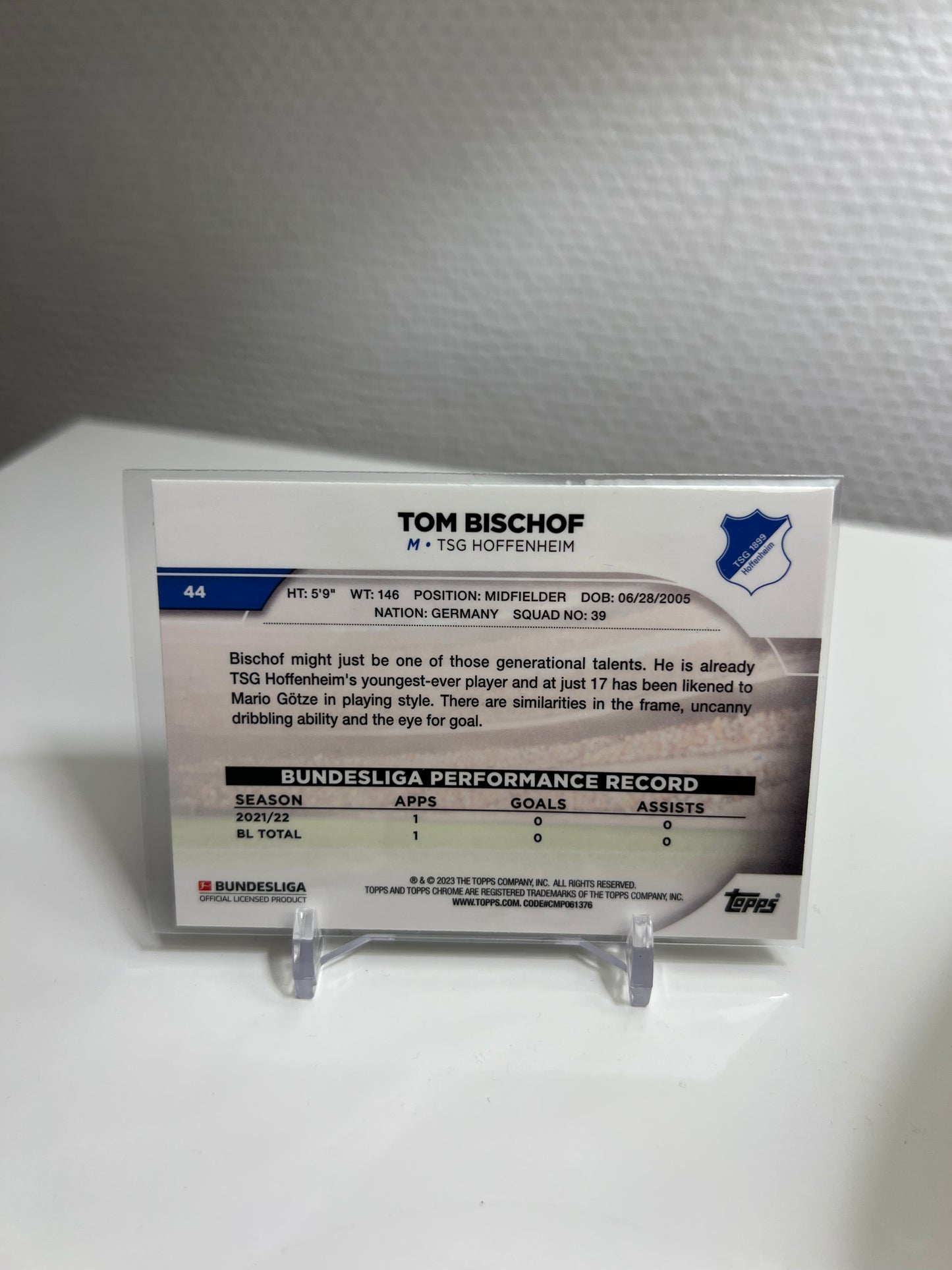 Chrome 22-23 - Tom Bischof RC Card - TSG 1899 Hoffenheim