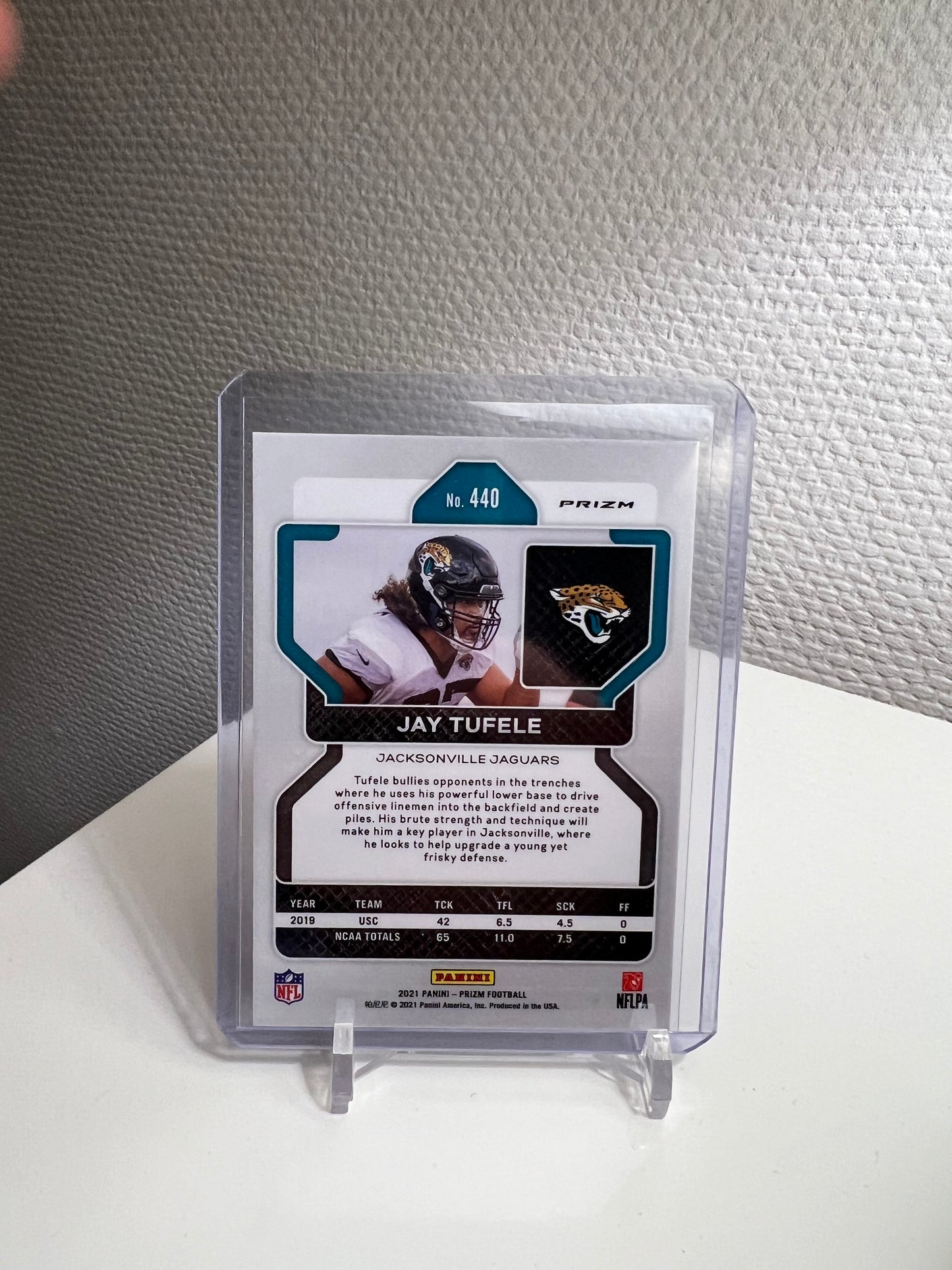 Prizm 21 - Jay Tufele Silver RC Card - Jacksonville Jaguars
