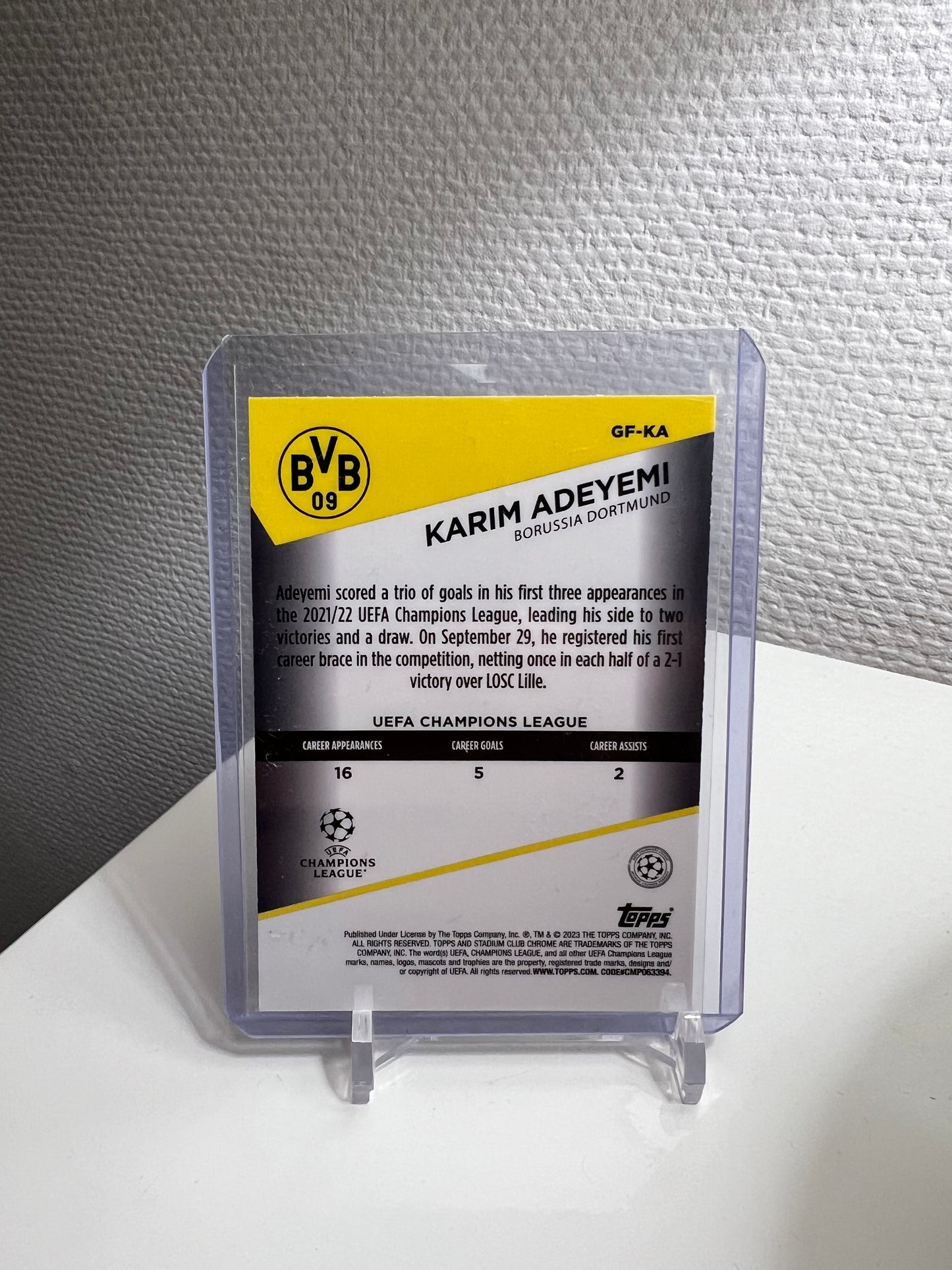 Stadium Club Chrome 22-23 - Karim Adeyemi Goal Force - Borussia Dortmund #GF-KA