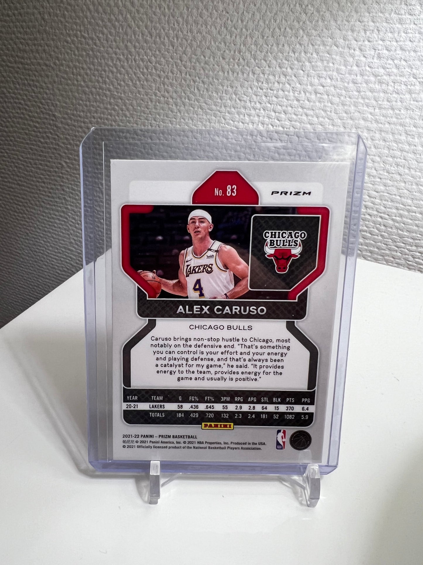 Prizm 21-22 - Alex Caruso Red Wave Prizm - Chicago Bulls