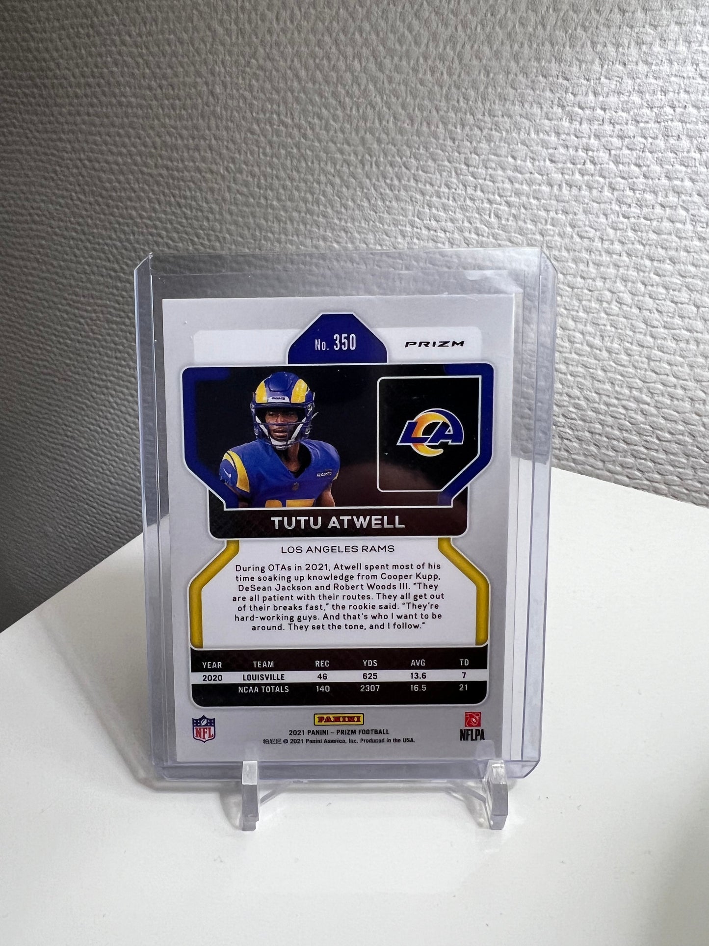 Prizm 21 - Tutu Atwell Green RC Card - Los Angeles Rams