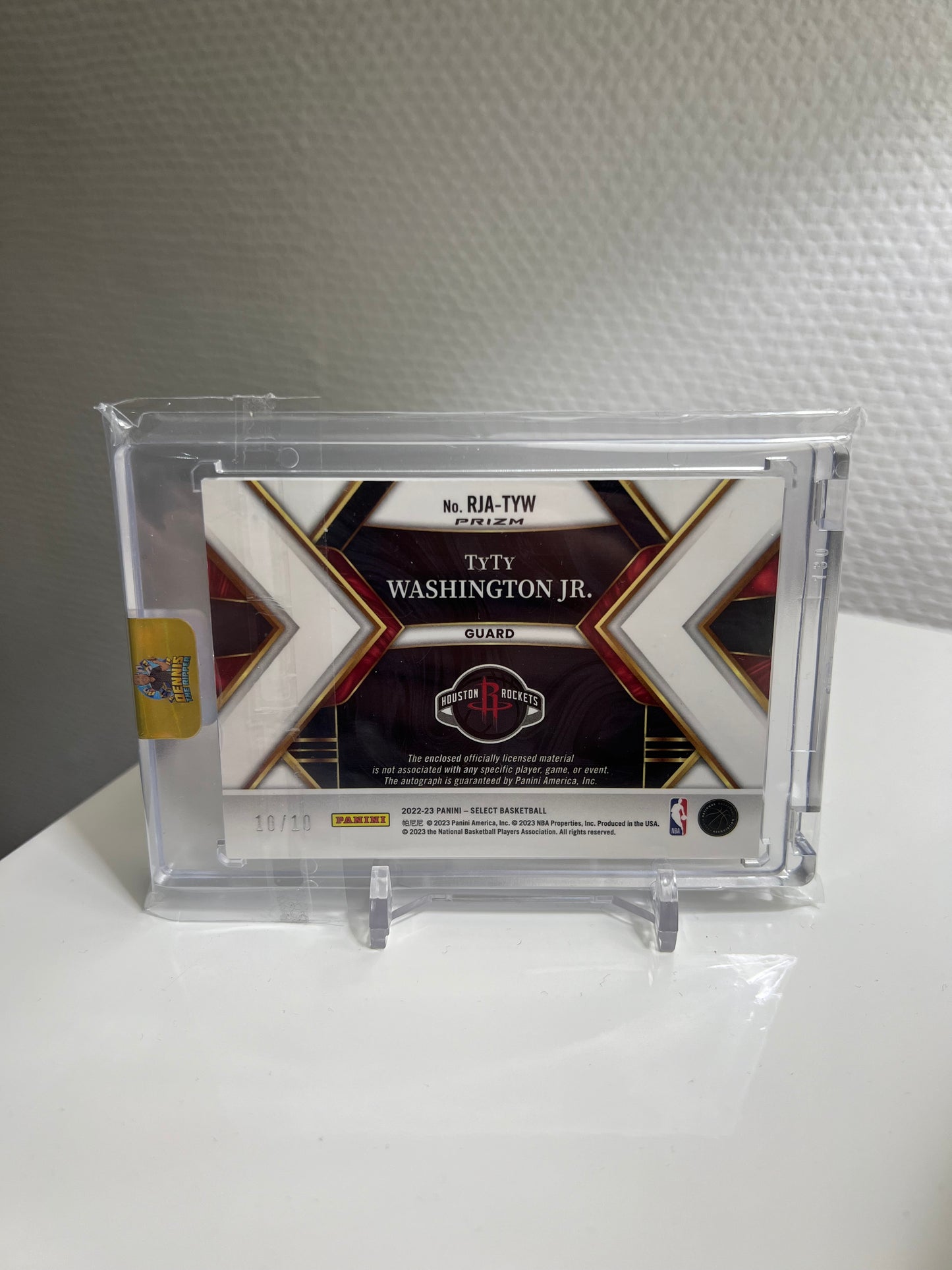 Select 22-23 - TyTy Washington Jr. RPA /10 Gold RC Card - Houston Rockets #RJA-TYW
