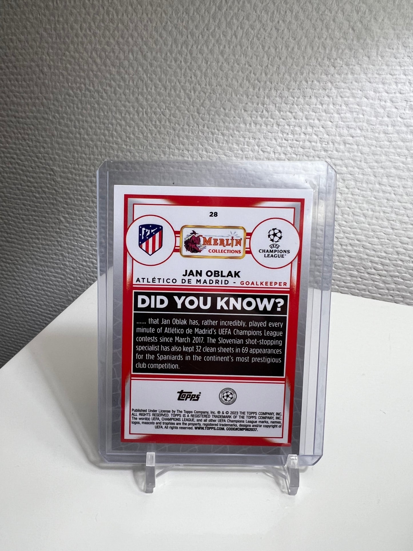 Merlin Chrome 22-23 - Jan Oblak Aqua Prism - Atletico Madrid