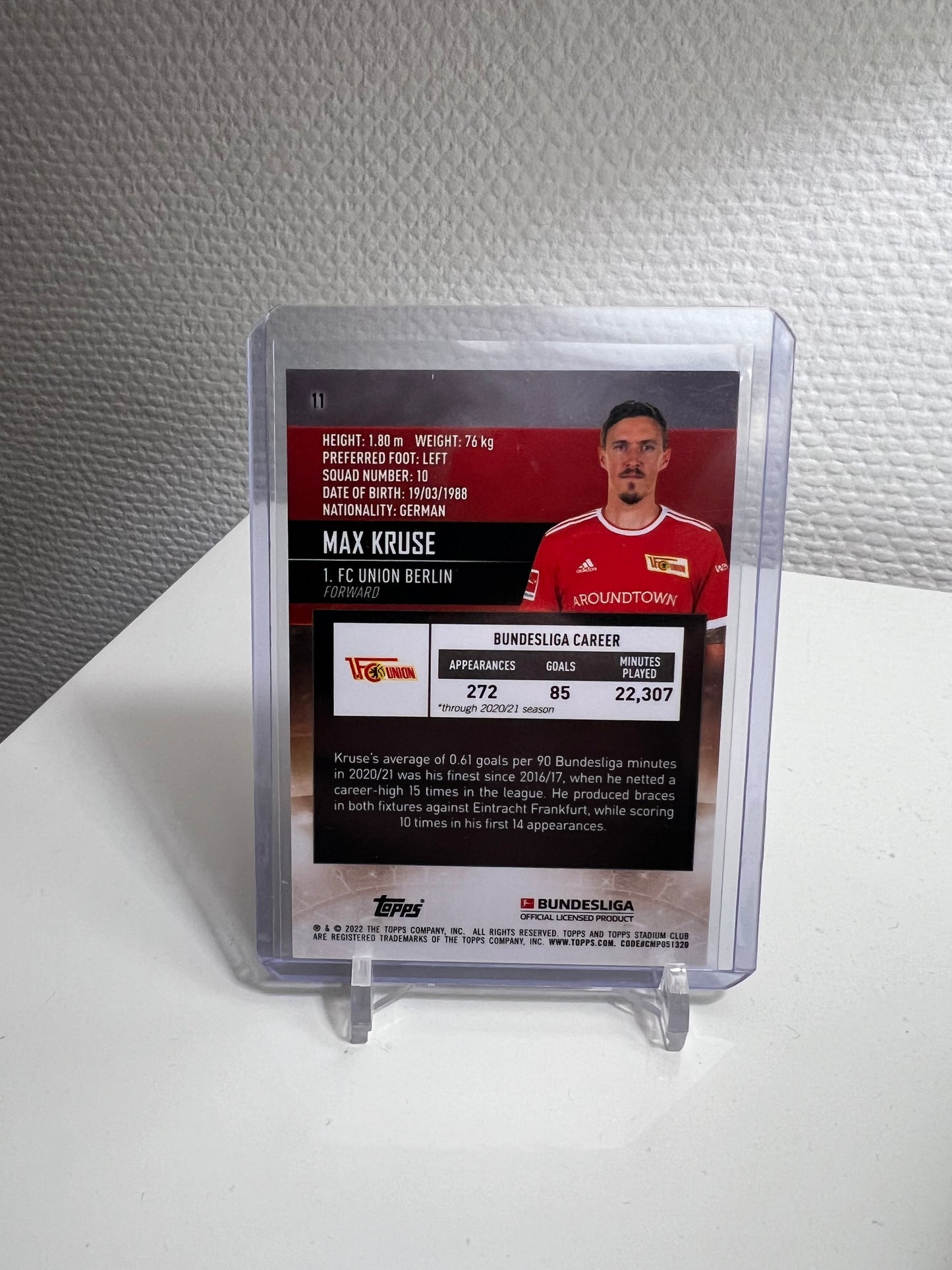 Stadium Club Chrome 21-22 - Max Kruse Blue X-Fractor - 1. FC Union Berlin