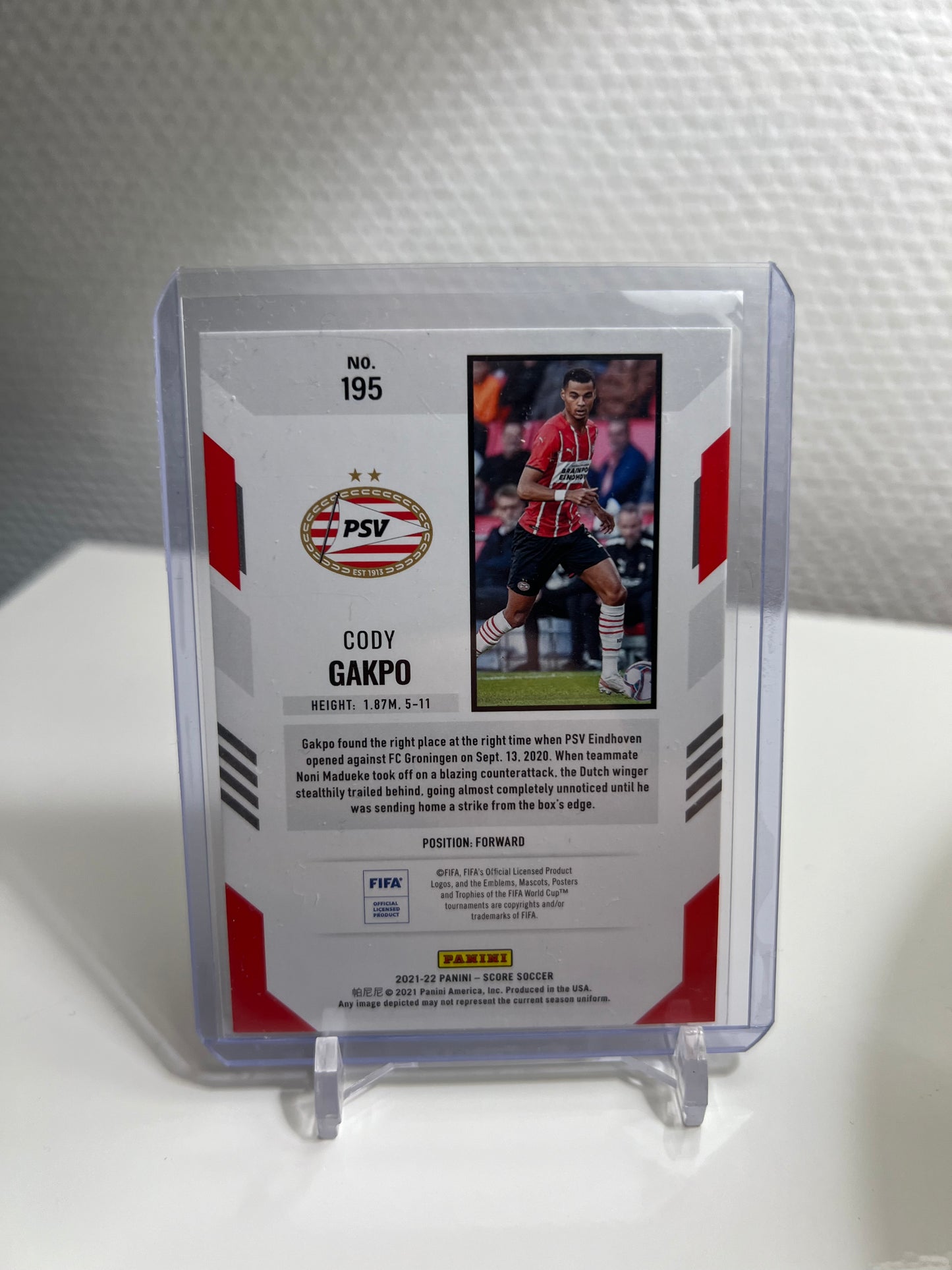 Score 21-22 - Cody Gakpo Red Lava RC Card - PSV Eindhoven