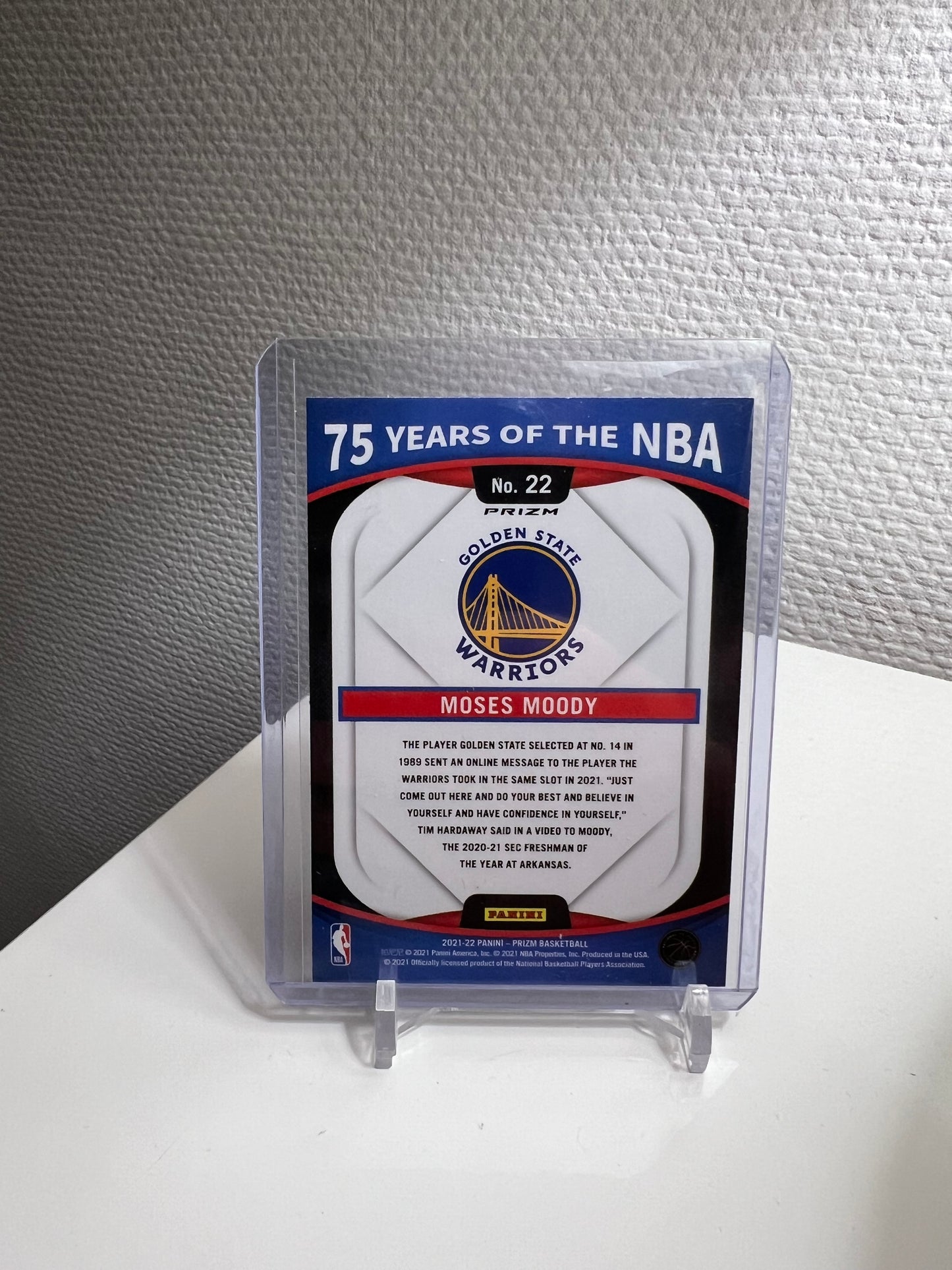 Prizm 21-22 - Moses Moody 75 Years of the NBA Prizm - Golden State Warriors