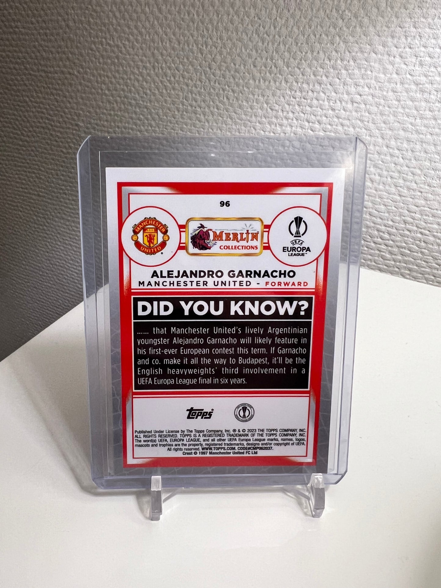 Merlin Chrome 22-23 - Alejandro Garnacho RC Card - Manchester United