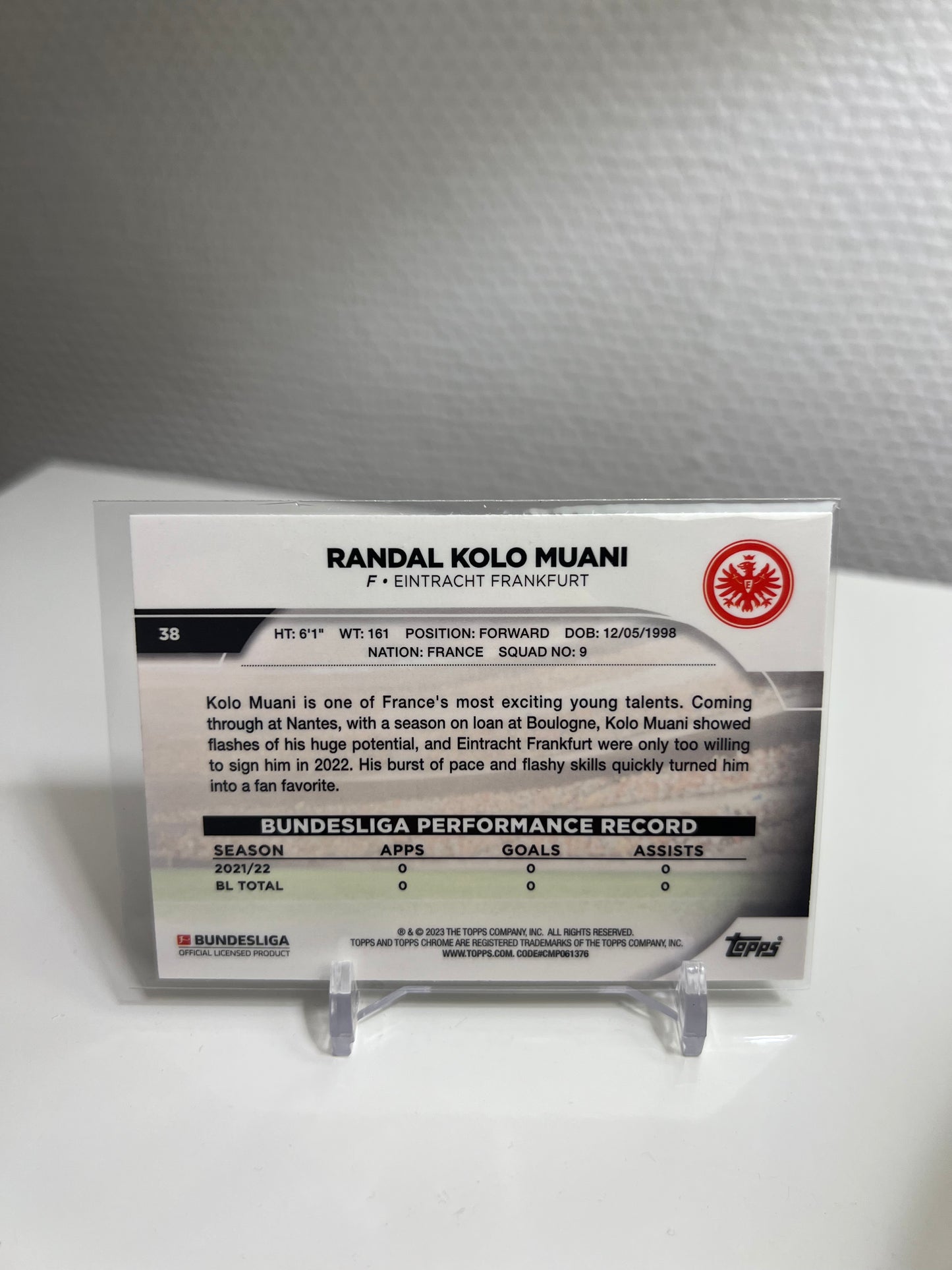 Chrome 22-23 - Randal Kolo Muani RC Card - Eintracht Frankfurt