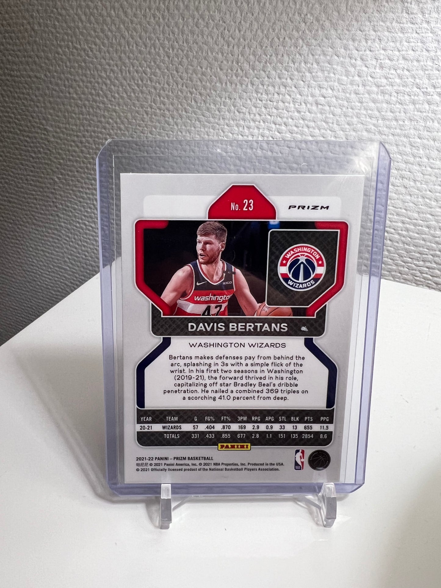 Prizm 21-22 - Davis Bertans Tri-Color - Washington Wizards