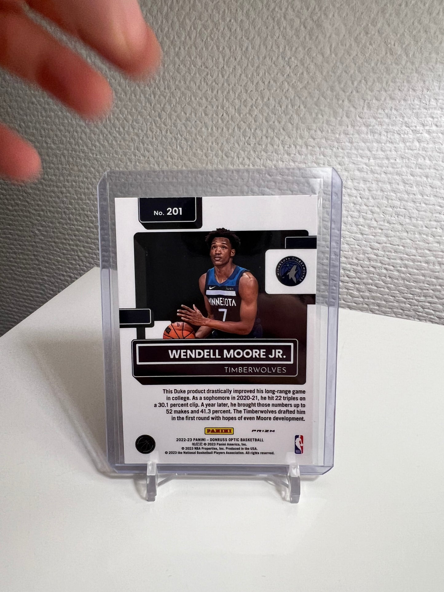 Donruss Optic 22-23 - Wendell Moore Jr. Hyper Pink Prizm Rated Rookie - Minnesota Timberwolves