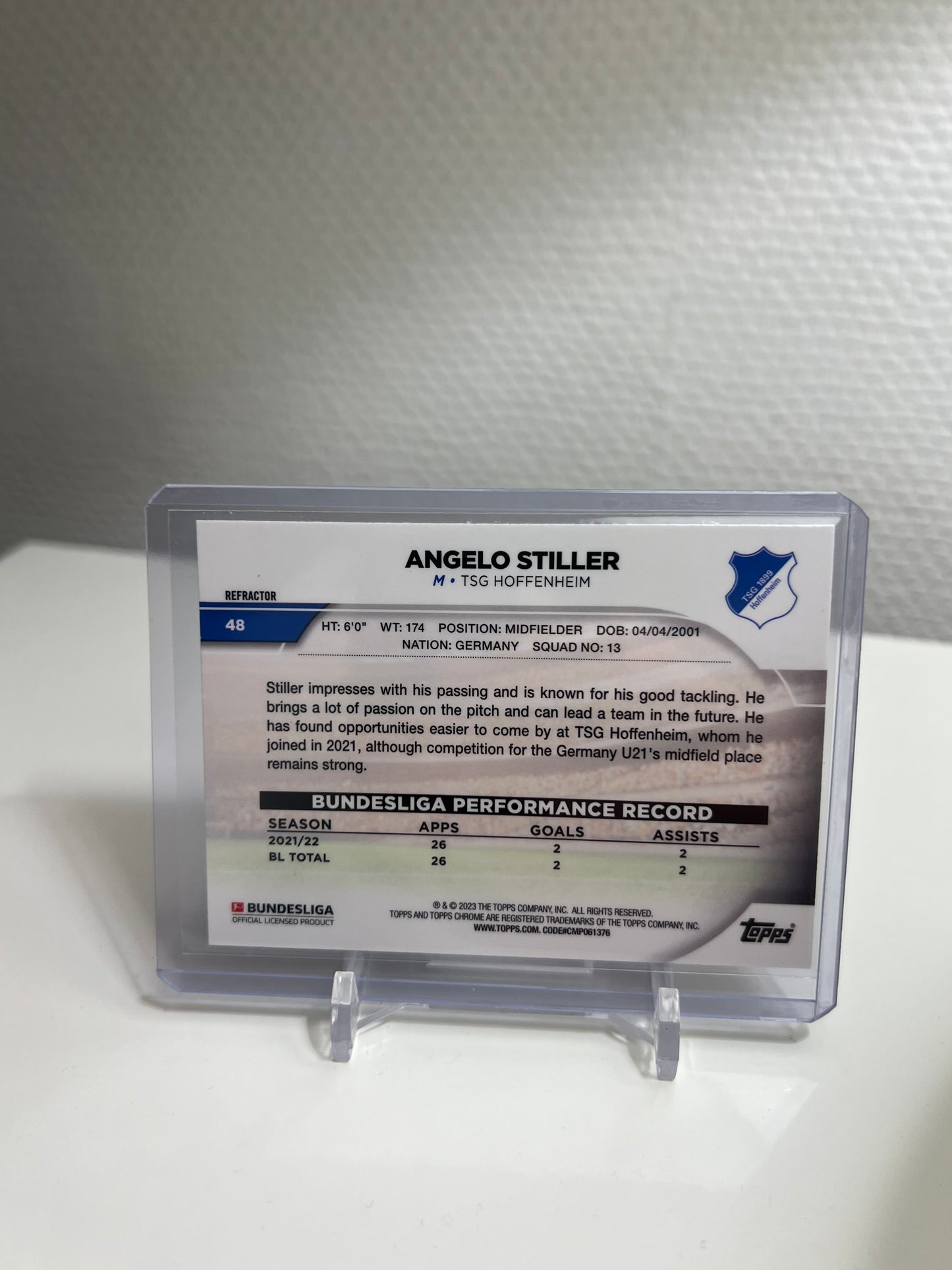 Chrome 22-23 - Angelo Stiller Refractor - TSG 1899 Hoffenheim
