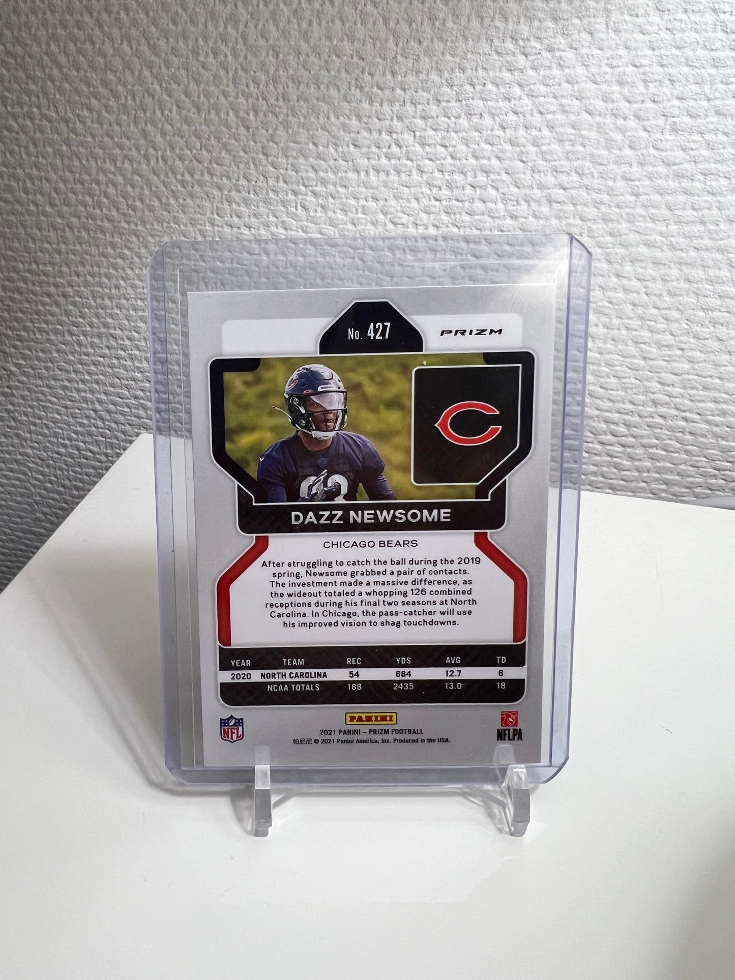 Prizm 21 - Dazz Newsome Green Pulsar RC Card - Chicago Bears