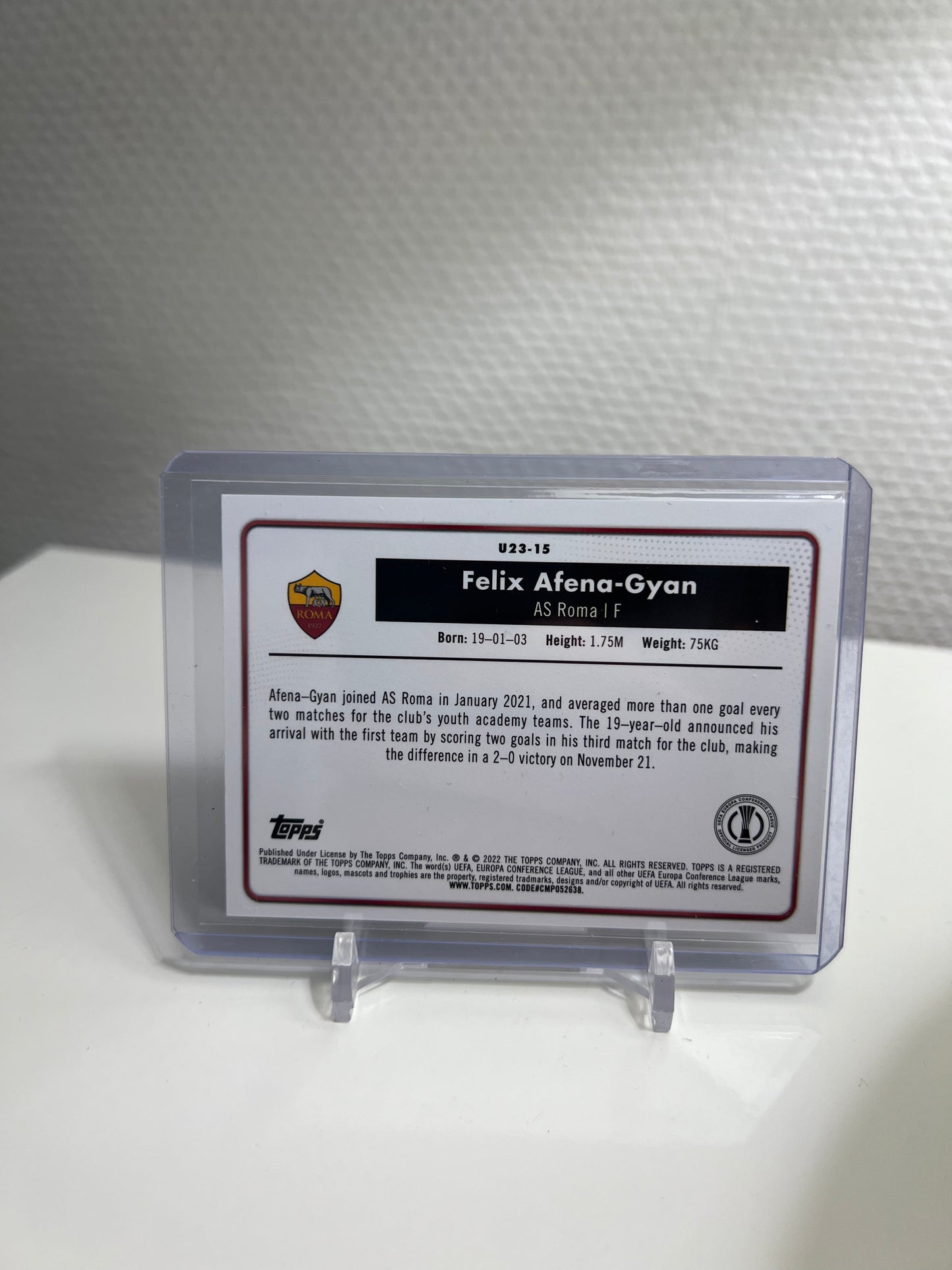 Merlin 21-22 - Felix Afena-Gyan U23 Stars RC Card - AS Rom #U23-15