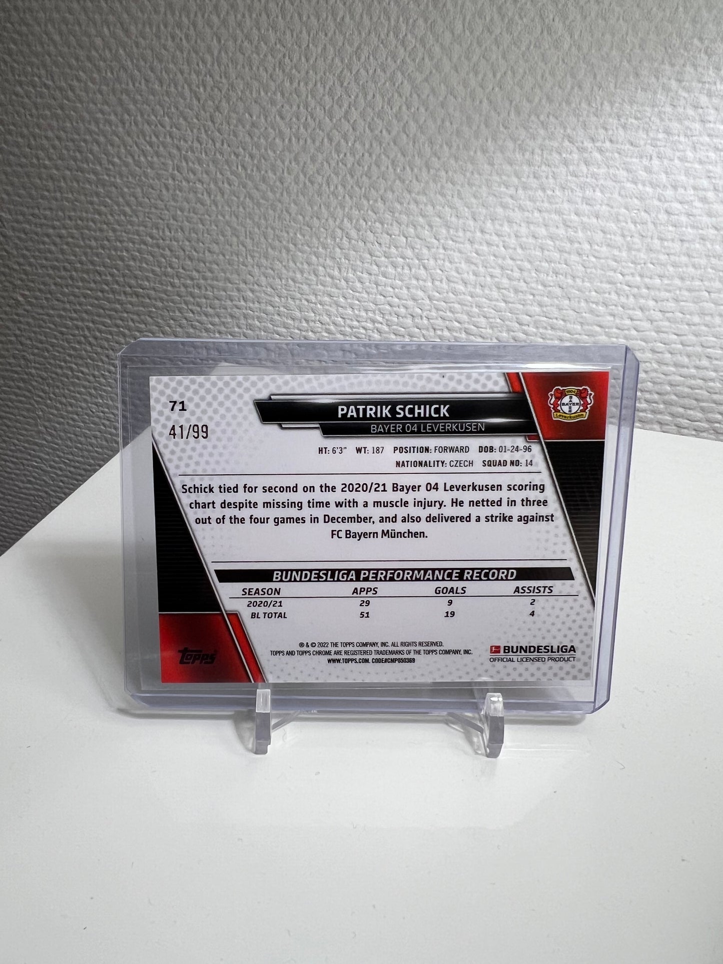 Chrome 21-22 - Patrik Schick Green /99 - Bayer 04 Leverkusen