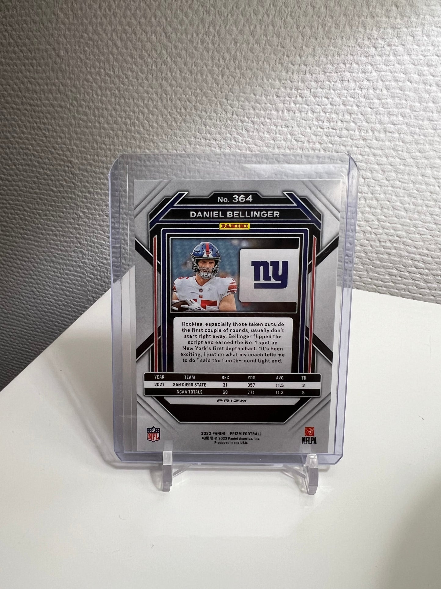 Prizm 22 - Daniel Bellinger Tri-Color RC-Card - New York Giants