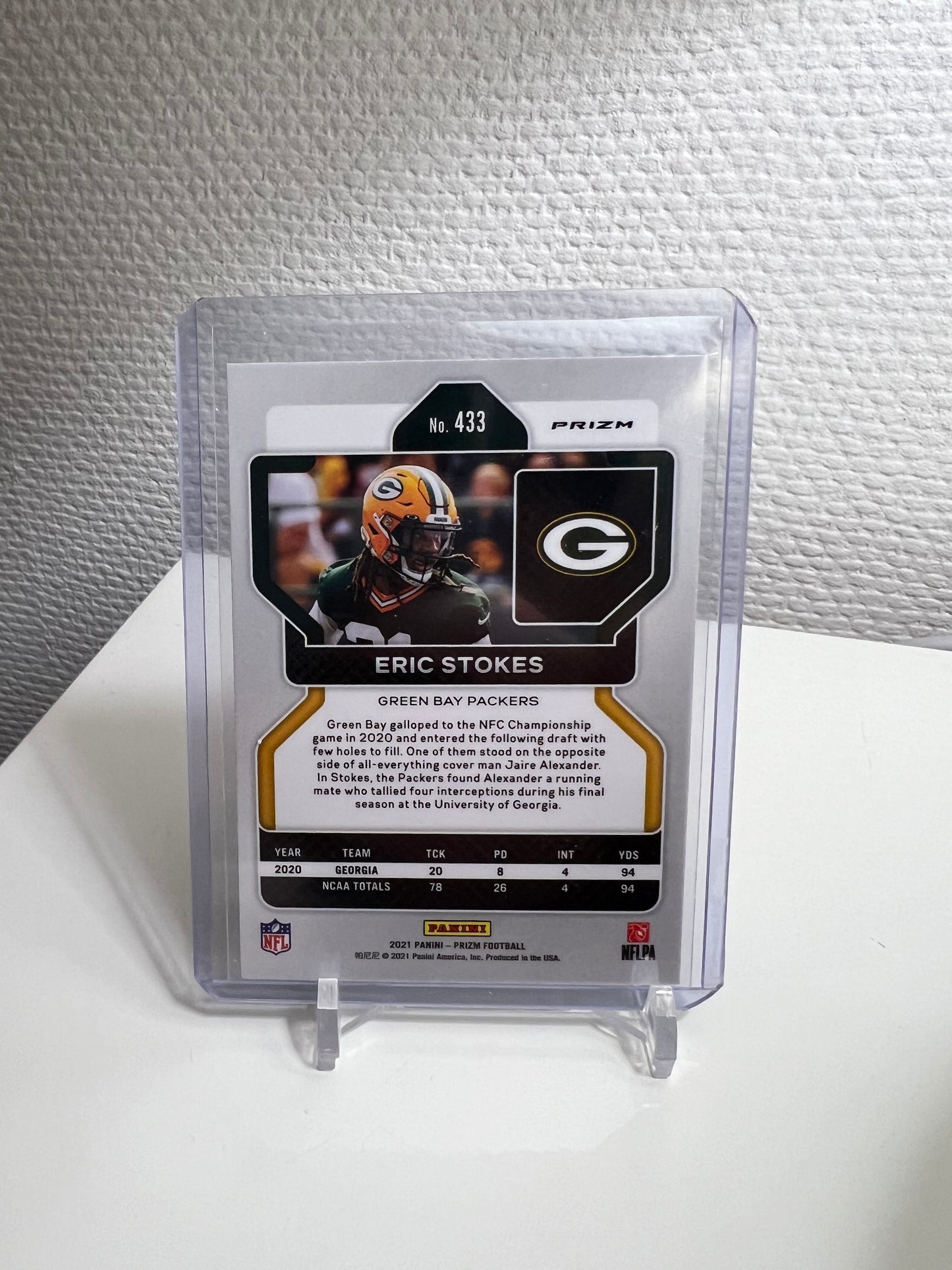 Prizm 21 - Eric Stokes Green Pulsar RC Card - Green Bay Packers