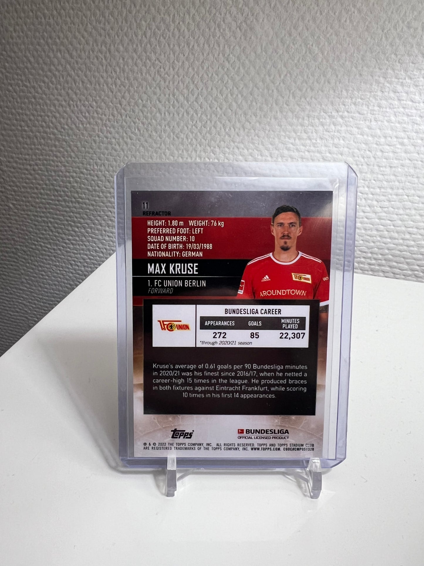 Stadium Club Chrome 21-22 - Max Kruse Refractor - 1. FC Union Berlin