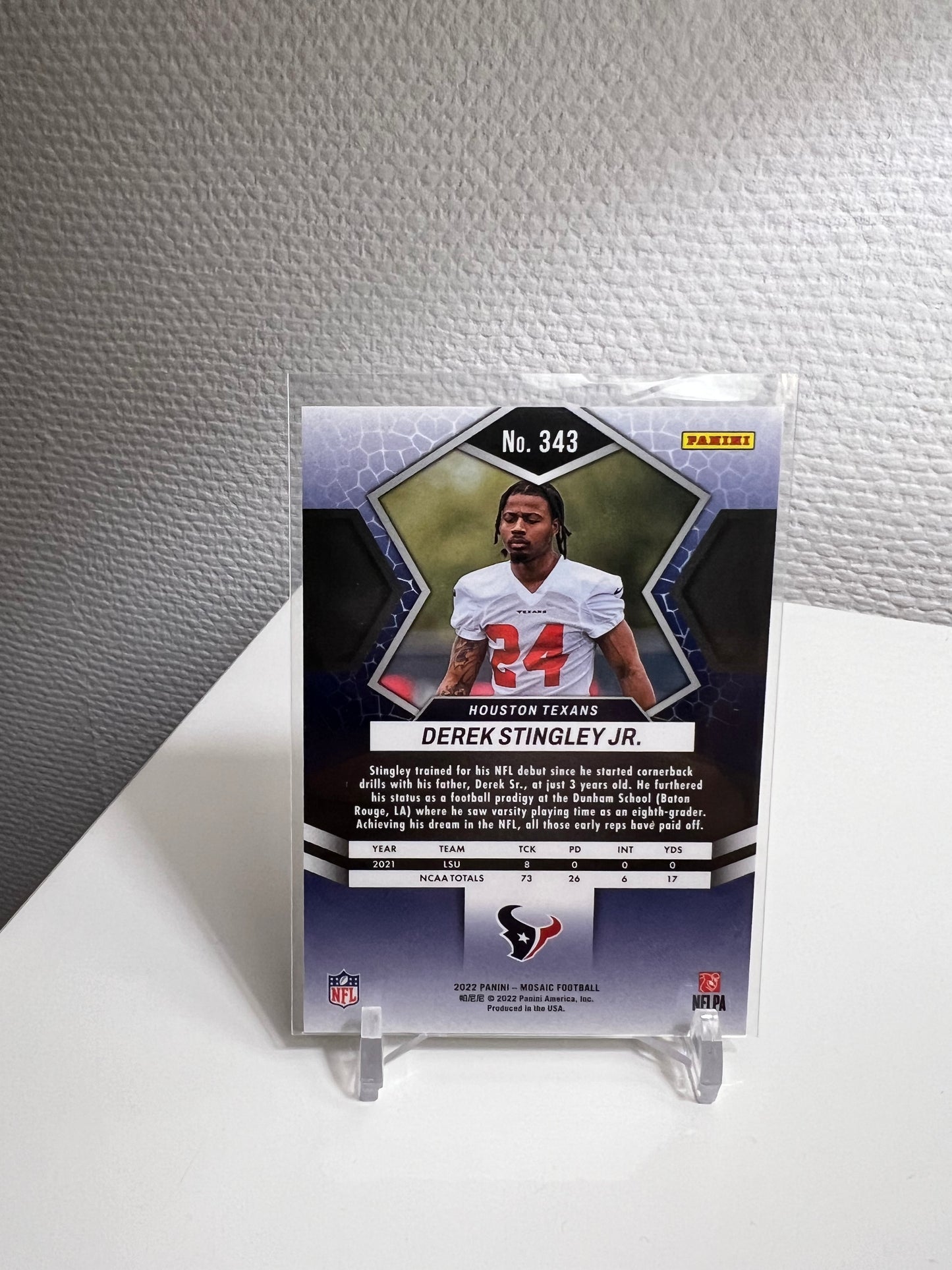 Mosaic 22 - Derek Stingley Jr. RC Card - Houston Texans