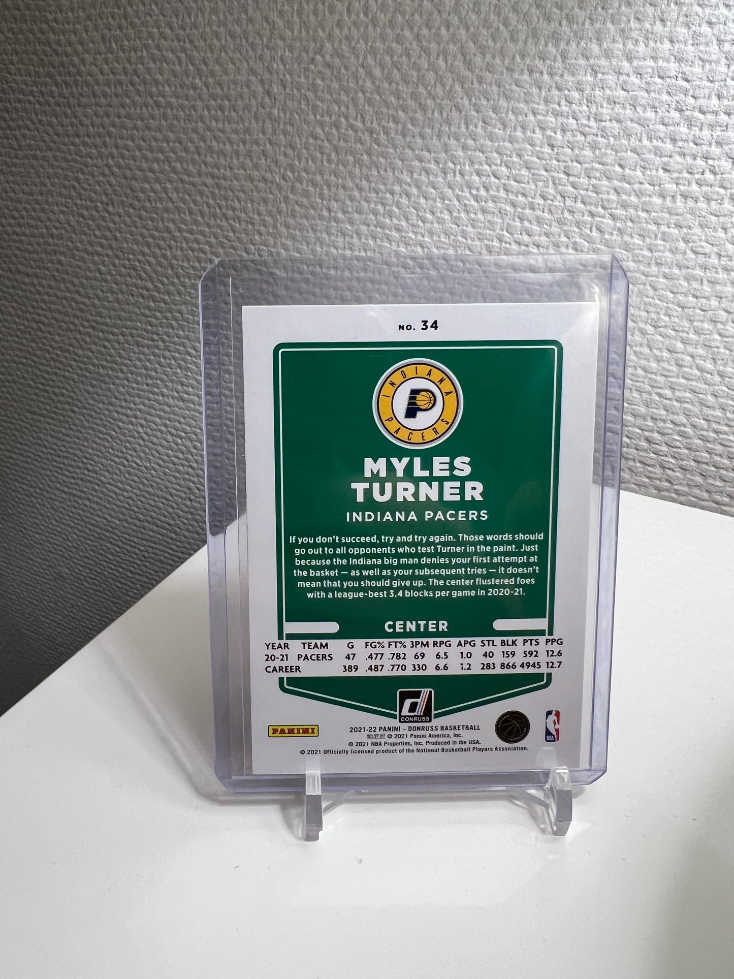 Donruss 21-22 - Myles Turner Orange Laser - Indiana Pacers