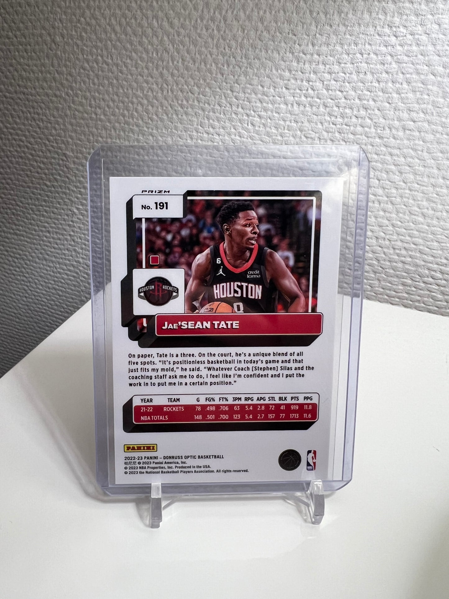 Donruss Optic 22-23 - Jae Sean Tate Purple Prizm - Houston Rockets