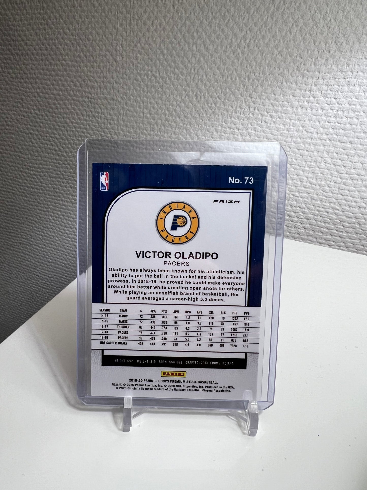 Hoops Premium Stock 19-20 - Victor Oladipo Silver Prizm - Indiana Pacers