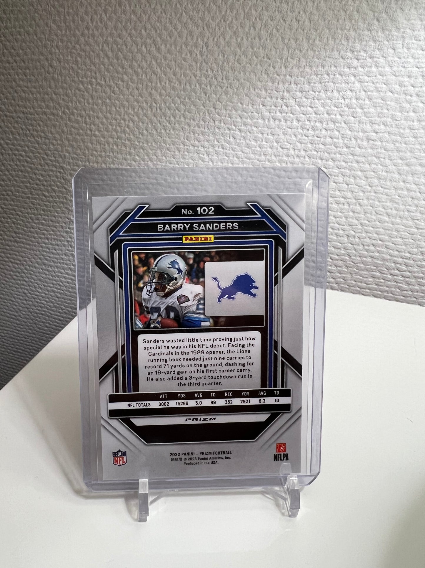 Prizm 22 - Barry Sanders Silver - Detroit Lions