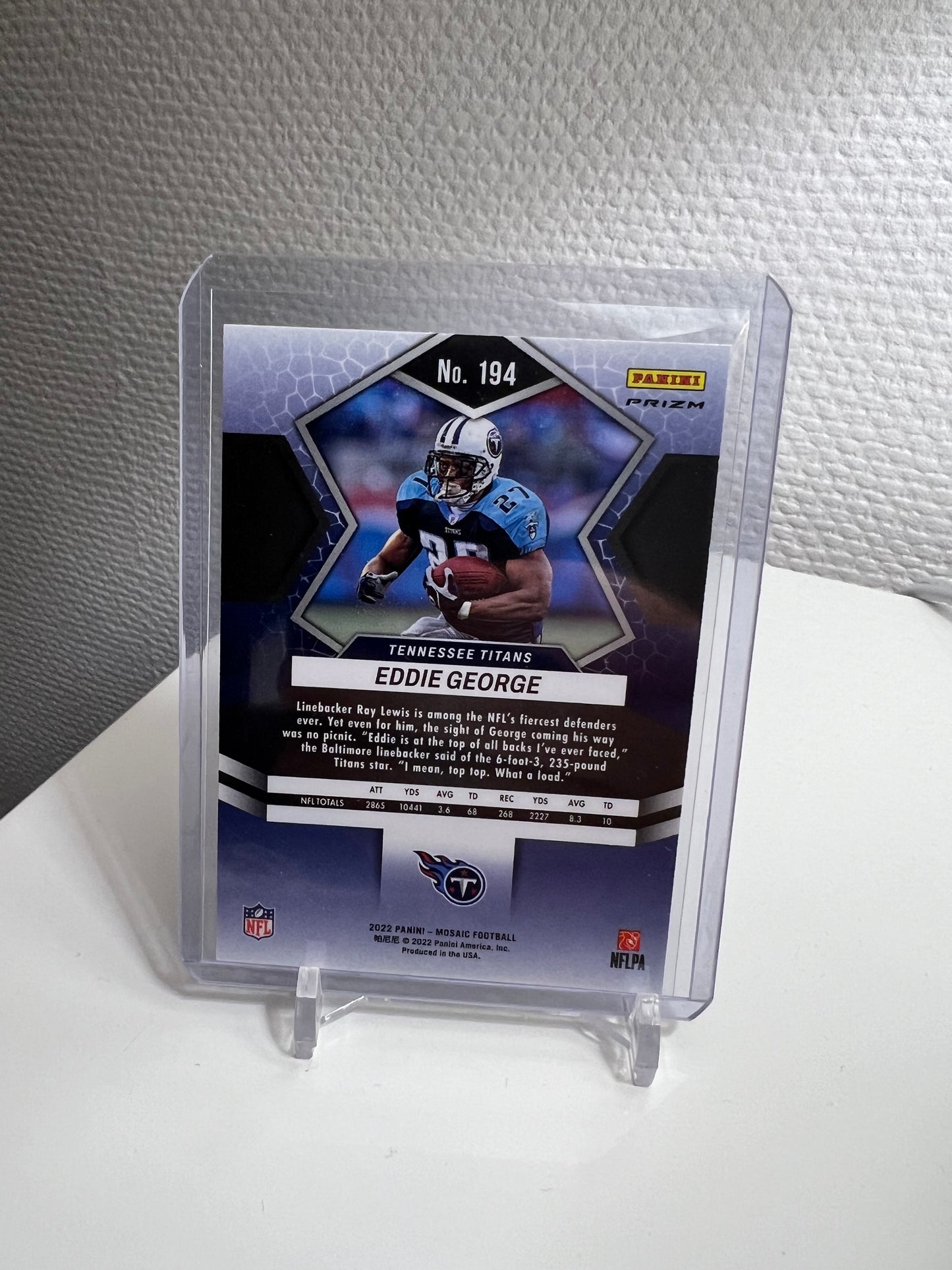 Mosaic 22 - Eddie George Silver Prizm - Tennessee Titans