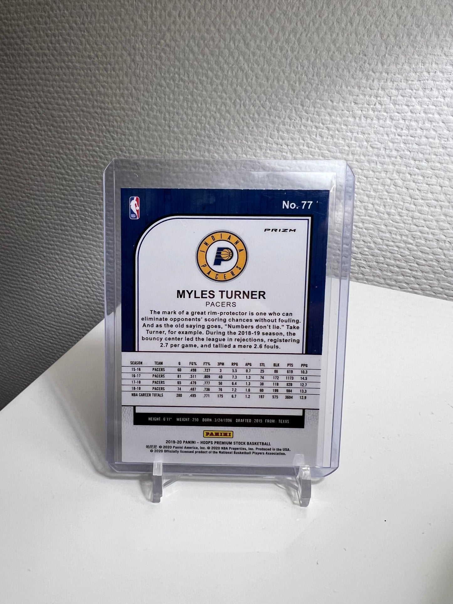 Hoops Premium Stock 19-20 - Myles Turner Green Prizm - Indiana Pacers
