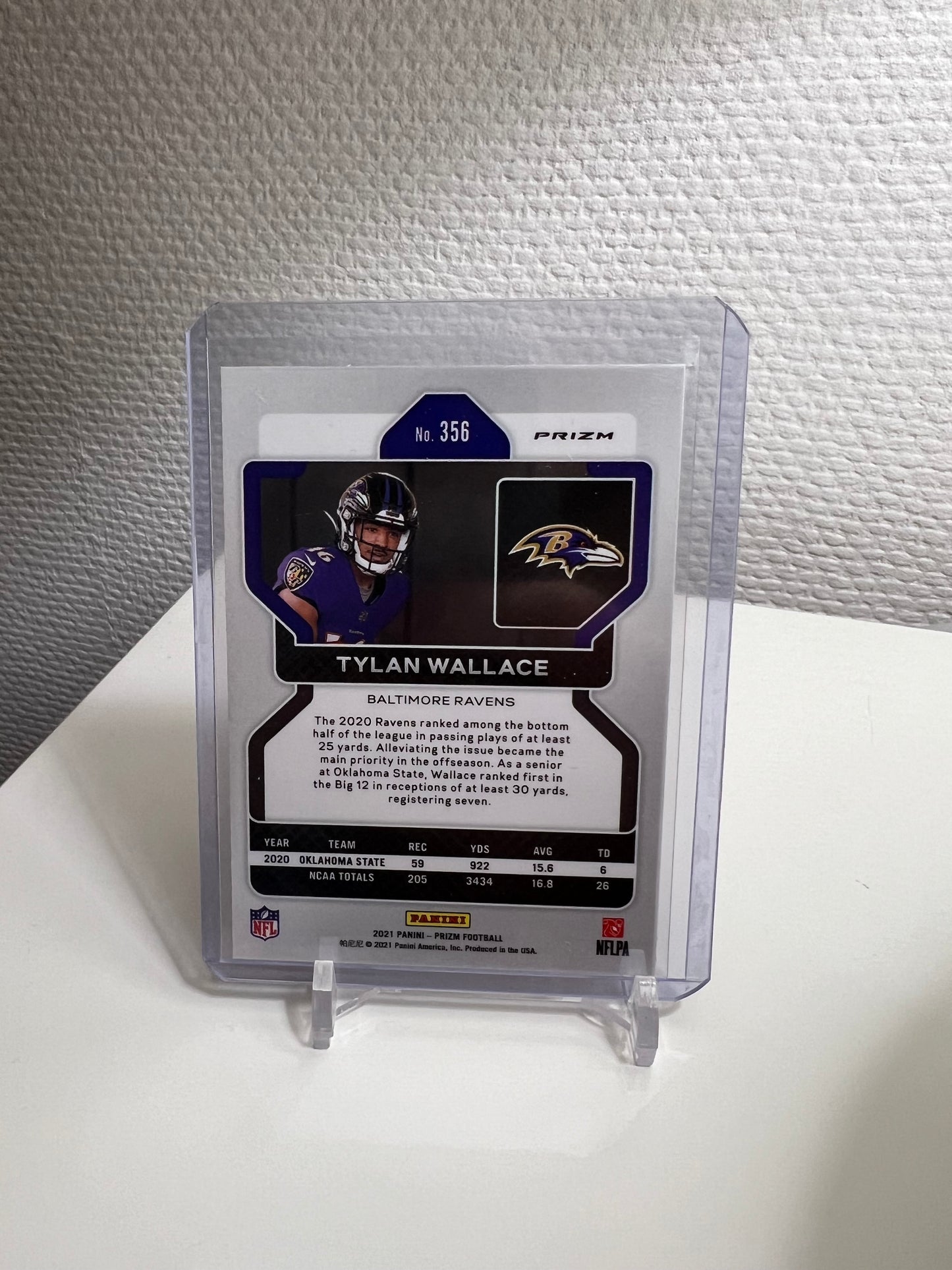 Prizm 21 - Tylan Wallace Orange Velocity RC Card - Baltimore Ravens