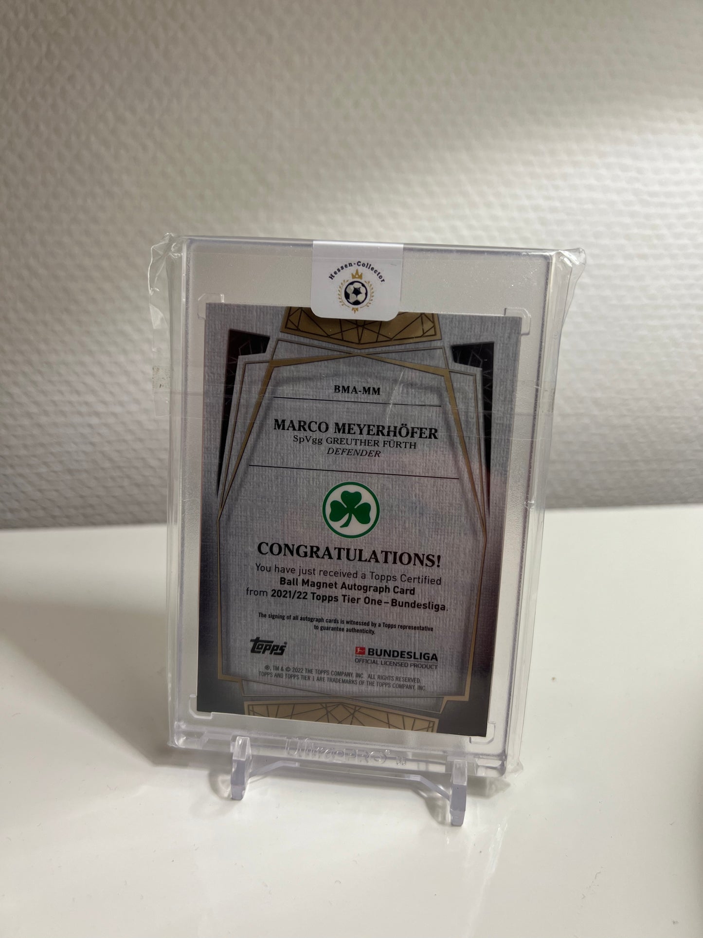 Tier One 21-22 - Marco Meyerhöfer Autograph /50 RC Card - SpVgg Greuther Fürth