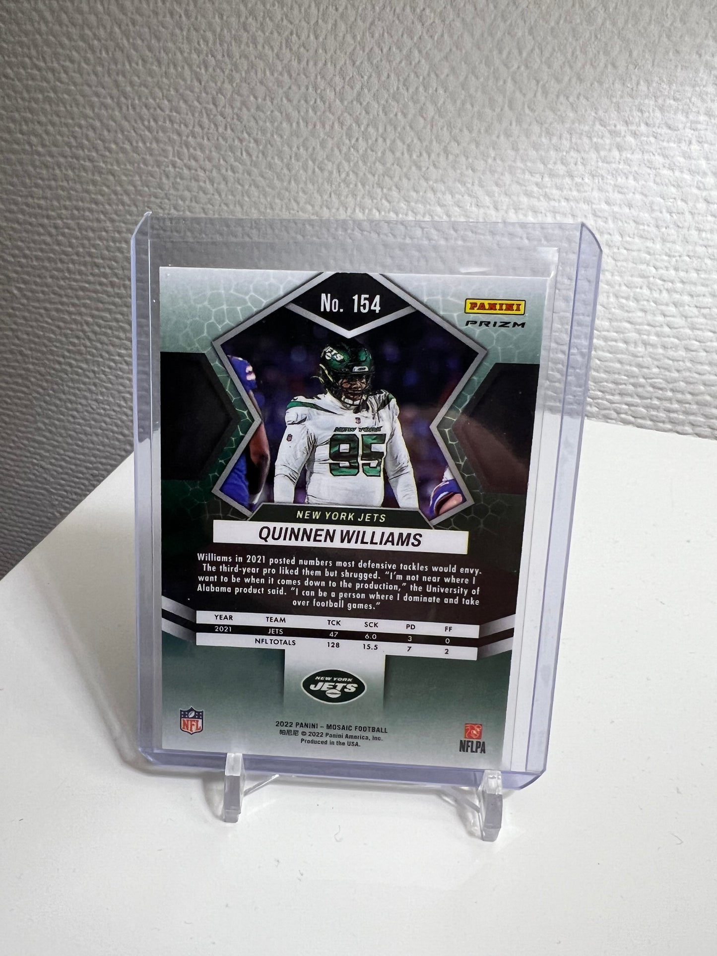 Mosaic 22 - Quinnen Williams Green Prizm - New York Jets