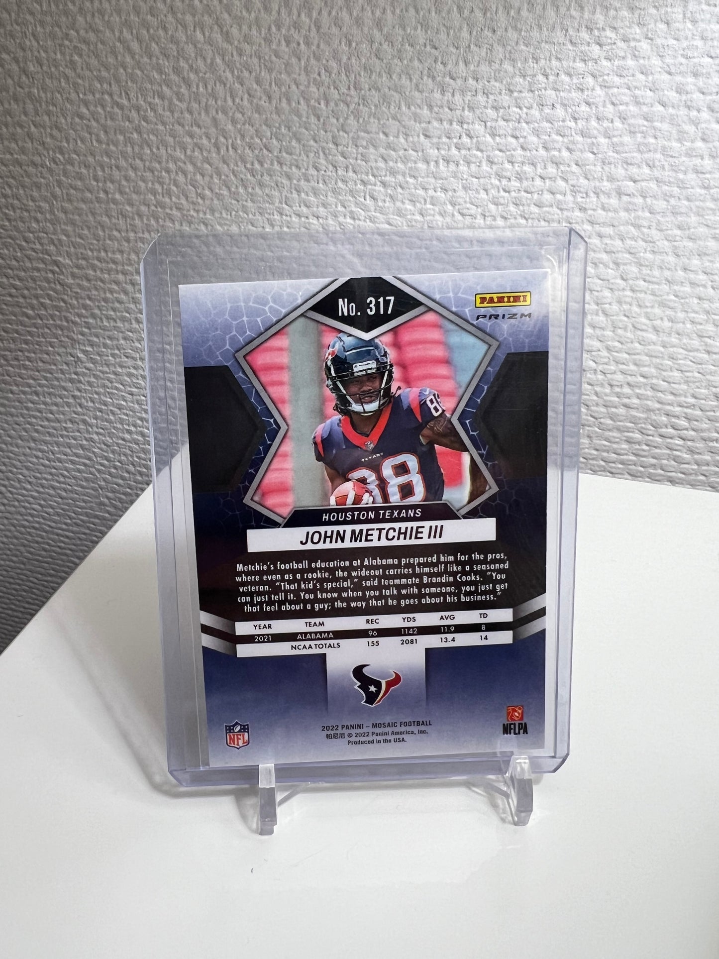 Mosaic 22 - John Metchie III Green Prizm RC Card - Houston Texans