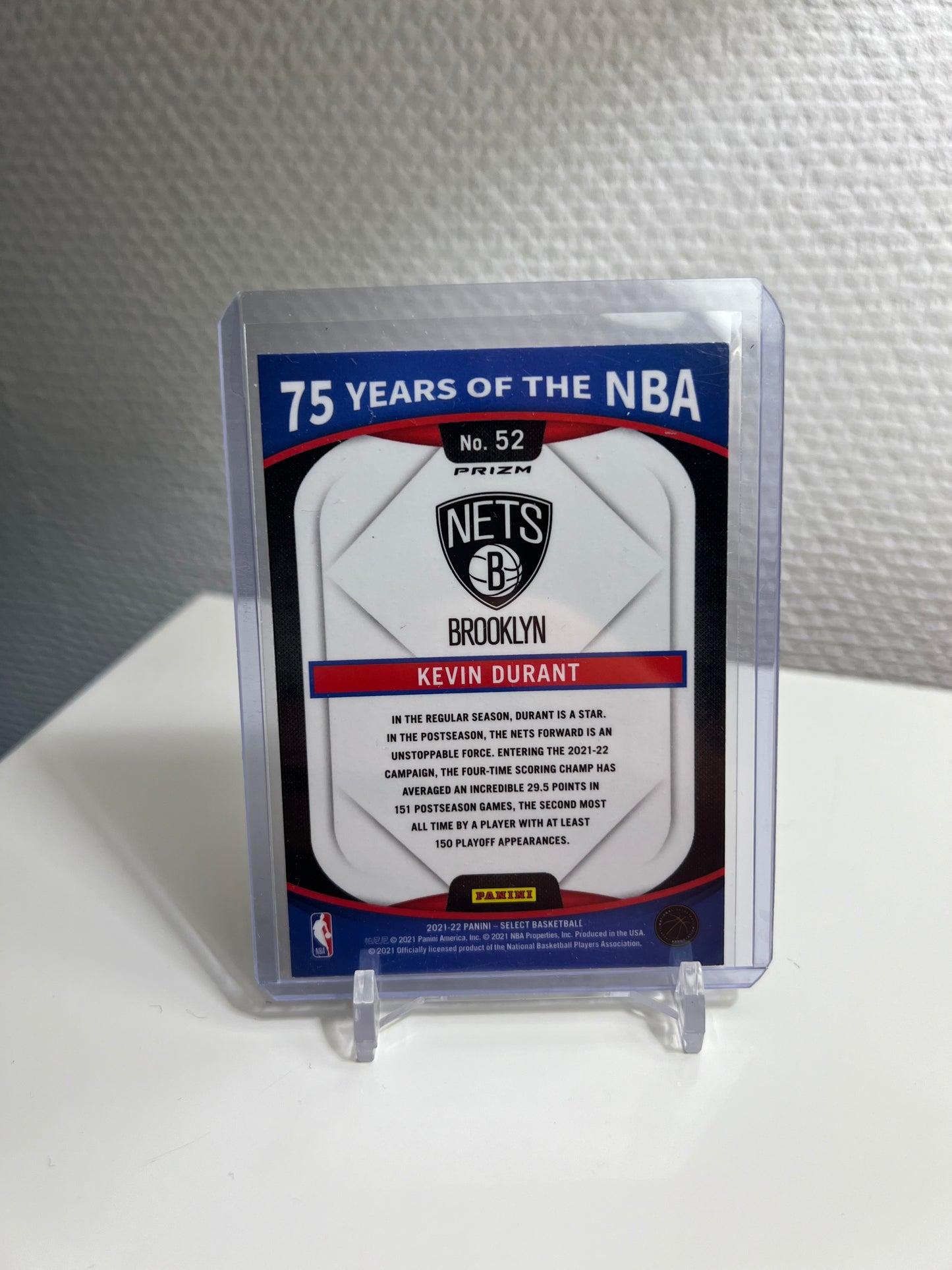 Select 21-22 - Kevin Durant 75 Years of the NBA Prizm - Brooklyn Nets