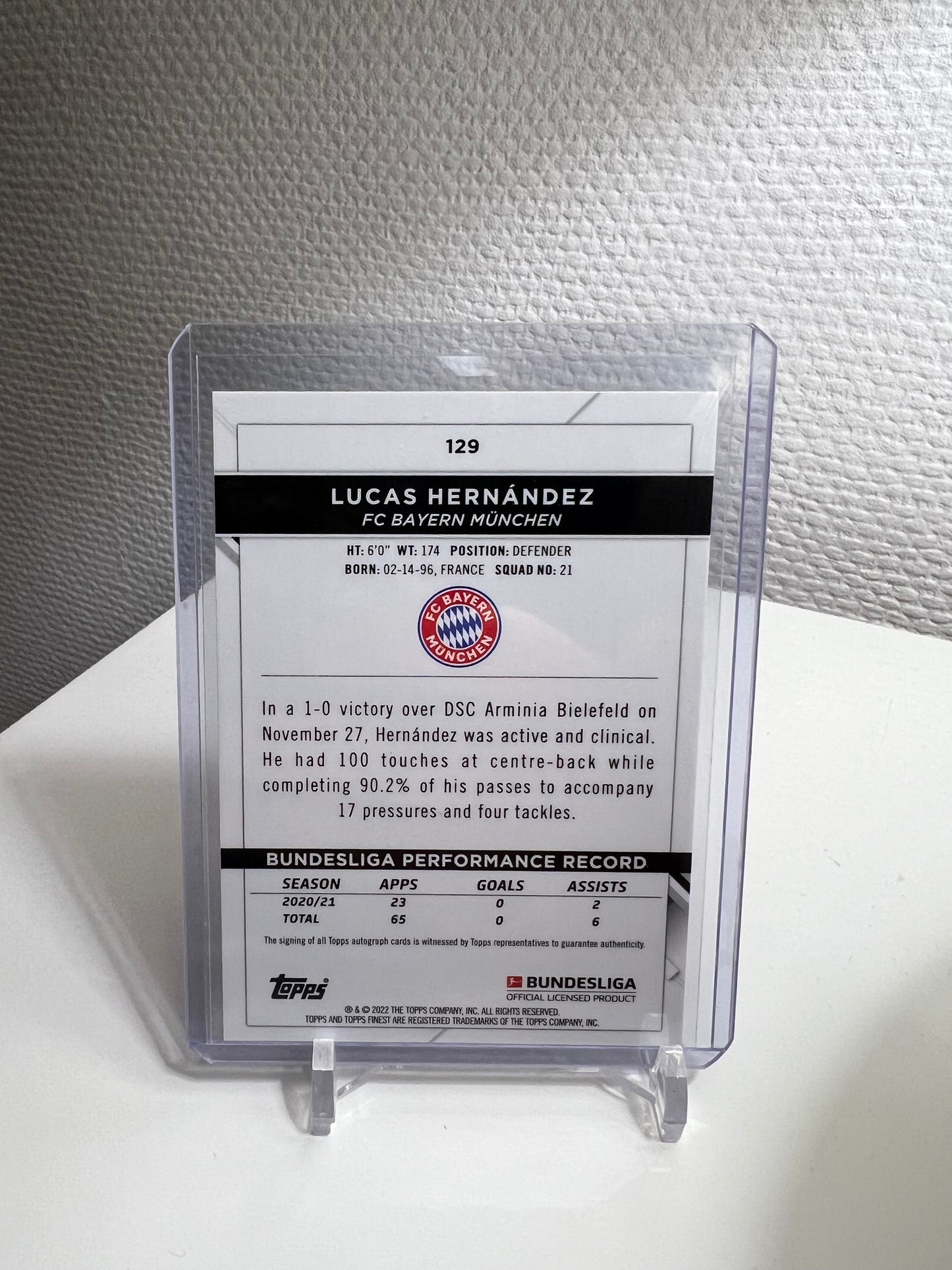Finest 21-22 - Lucas Hernandez Refractor - FC Bayern München