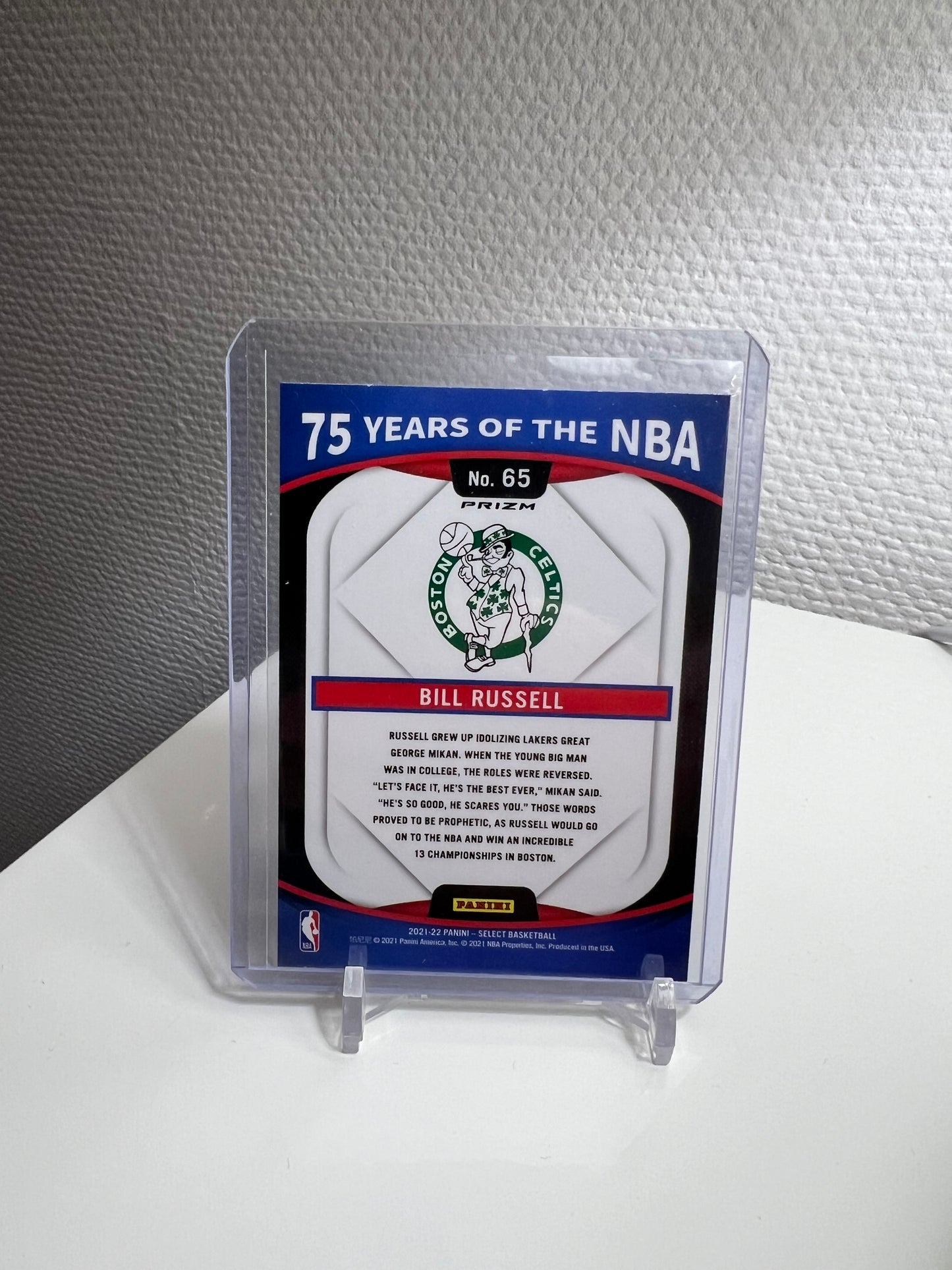Select 21-22 - Bill Russell 75 Years of the NBA Prizm - Boston Celtics