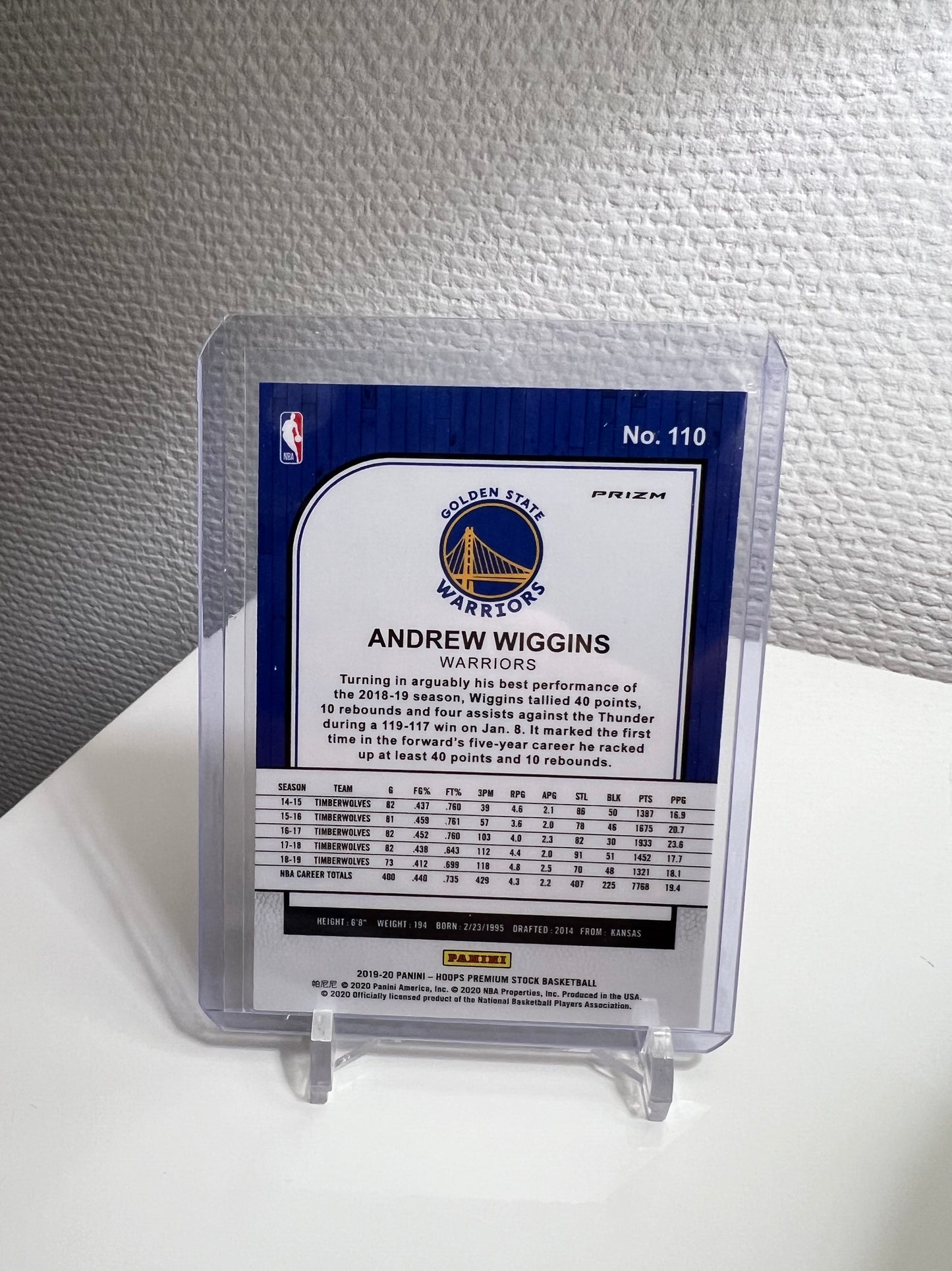 Hoops Premium Stock 19-20 - Andrew Wiggins Silver Prizm - Golden State Warriors