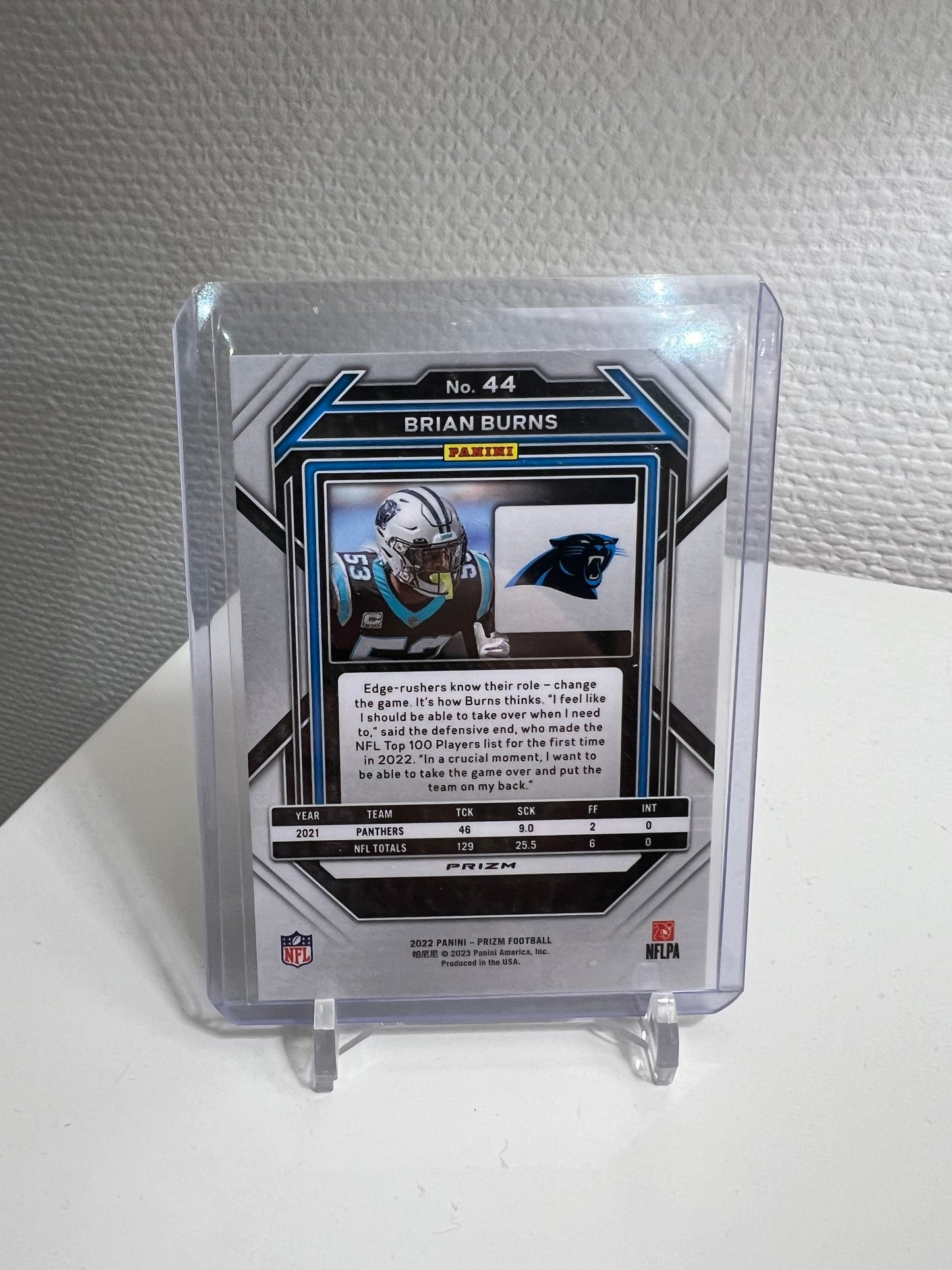 Prizm 22 - Brian Burns Silver Holo - Carolina Panthers