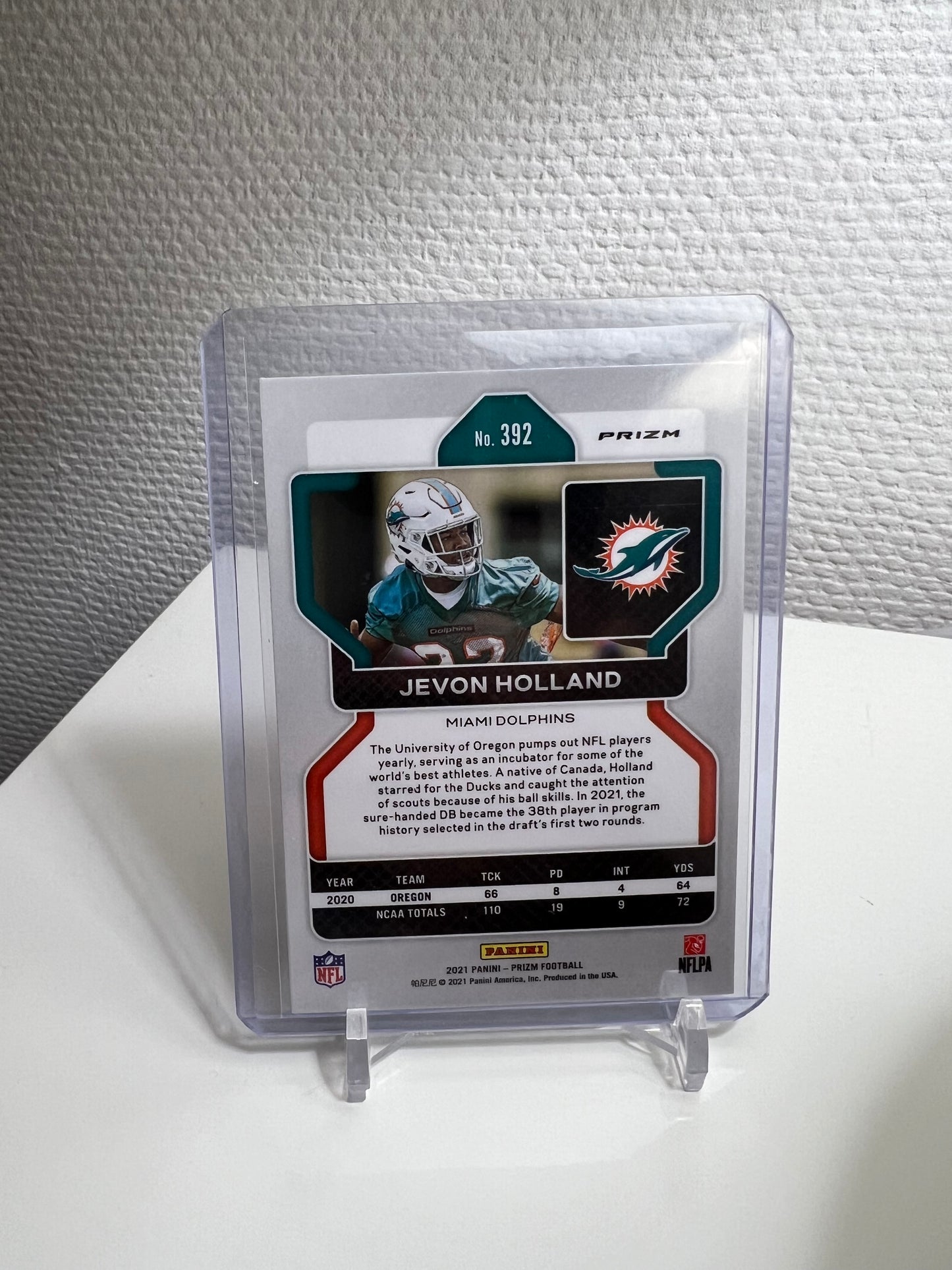 Prizm 21 - Jevon Holland Green Pulsar RC Card - Miami Dolphins