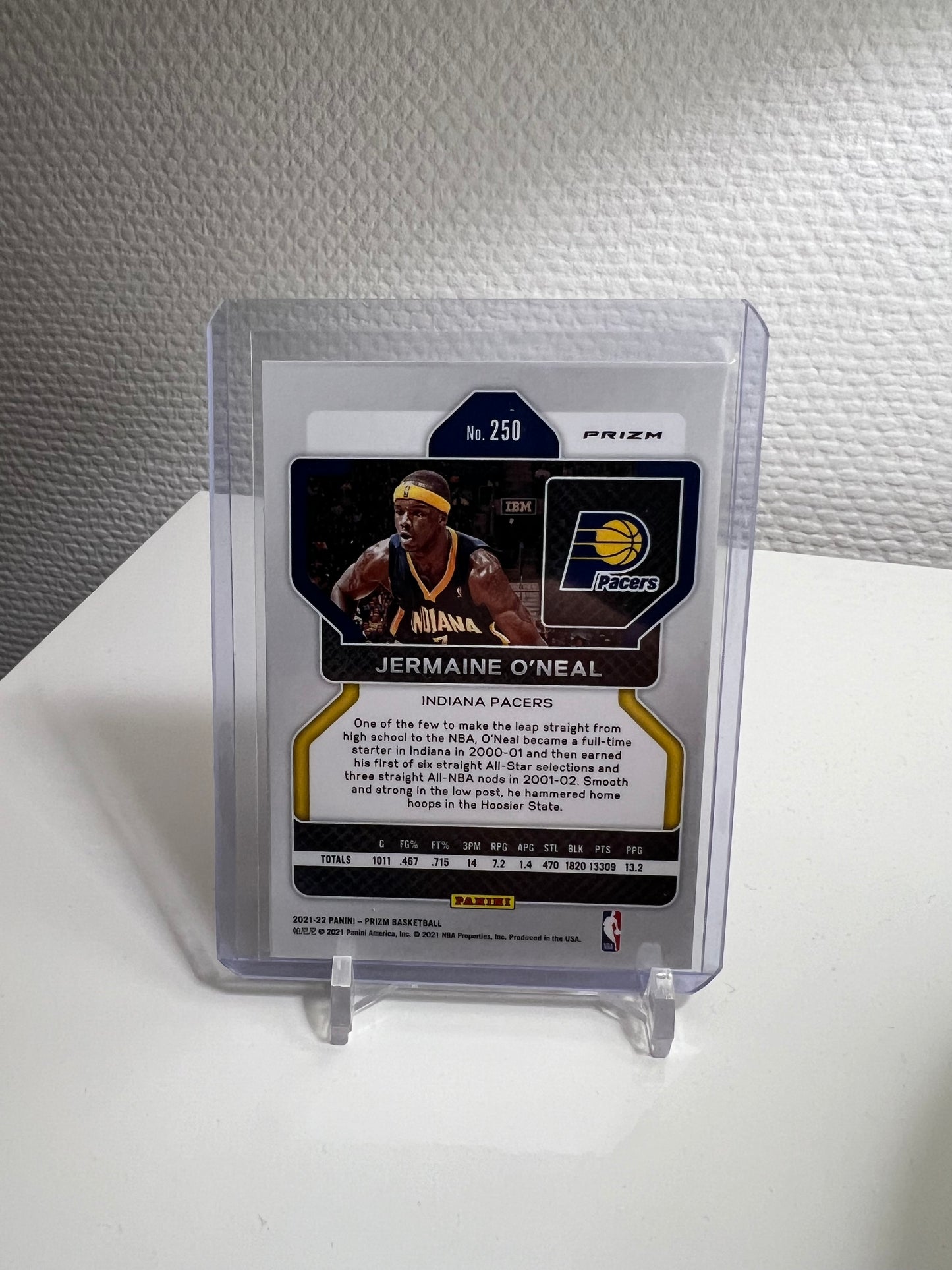 Prizm 21-22 - Jermaine ONeal Silver Holo - Indiana Pacers