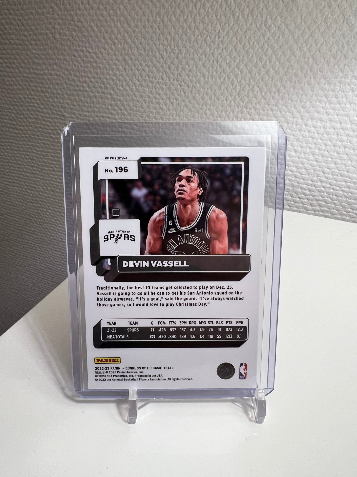 Donruss Optic 22-23 - Devin Vassell Hyper Pink Prizm - San Antonio Spurs