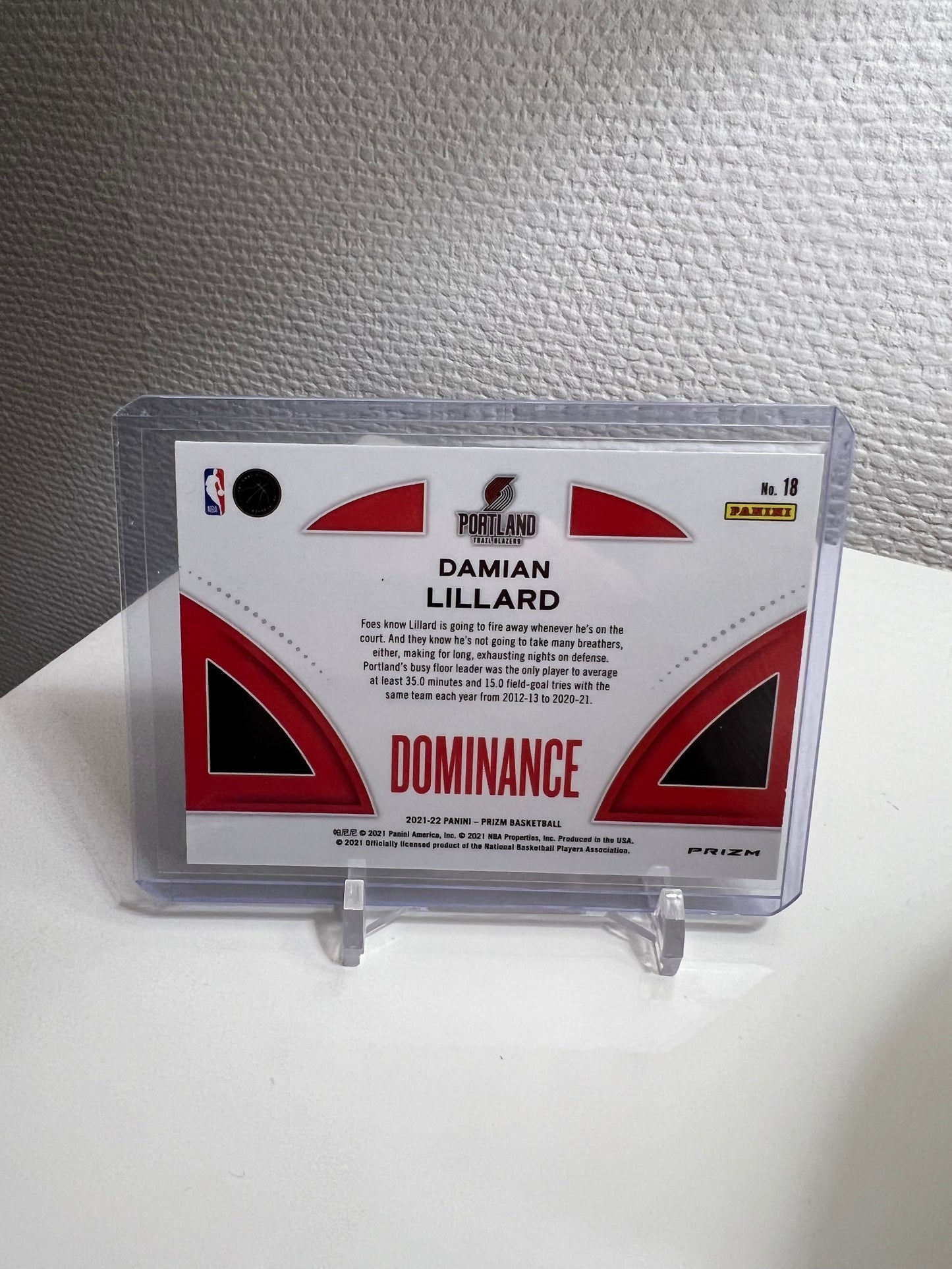 Prizm 21-22 - Damian Lillard Dominance Silver Prizm - Portland Trail Blazers